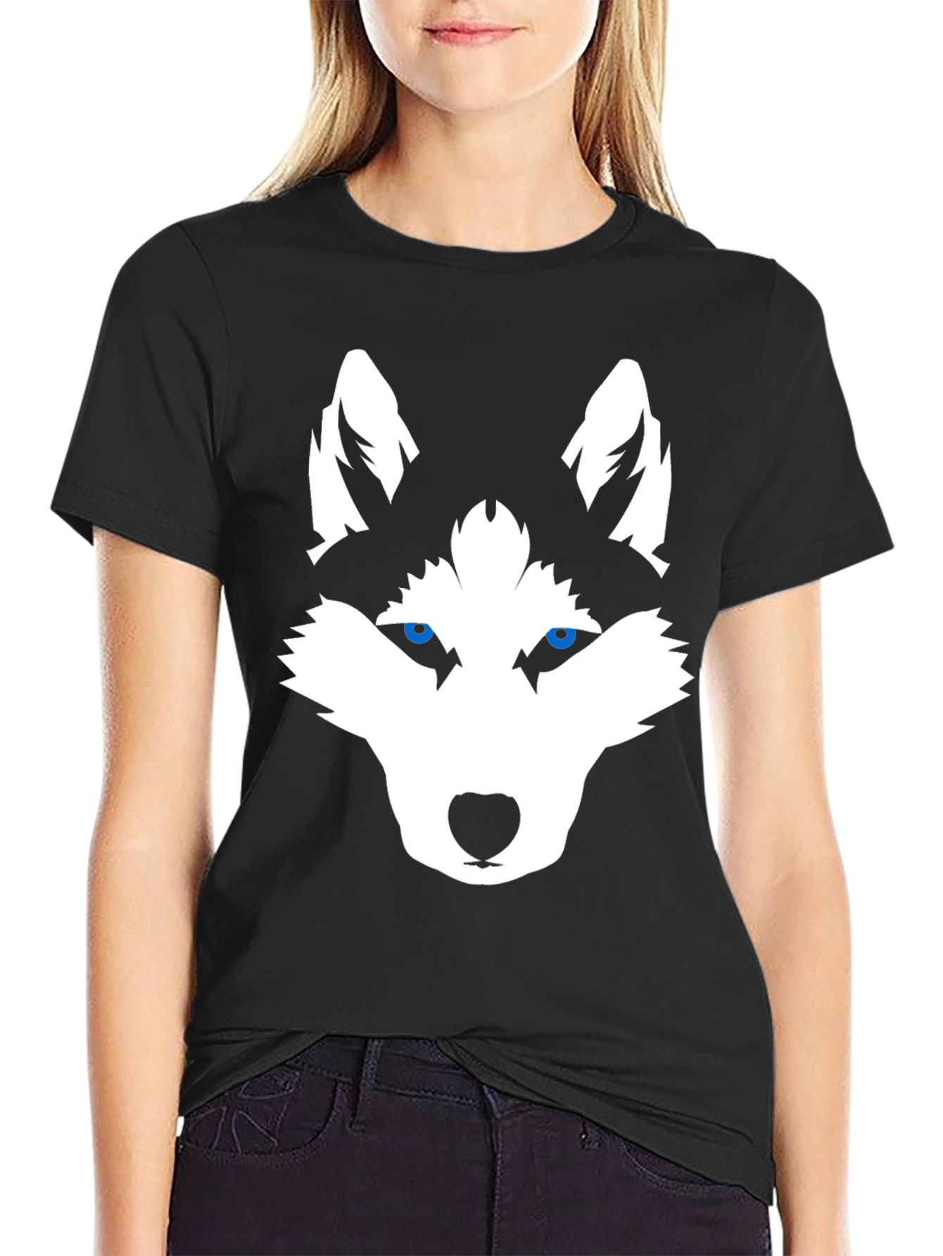 Husky Graphic Tee - Black Cotton Blend
