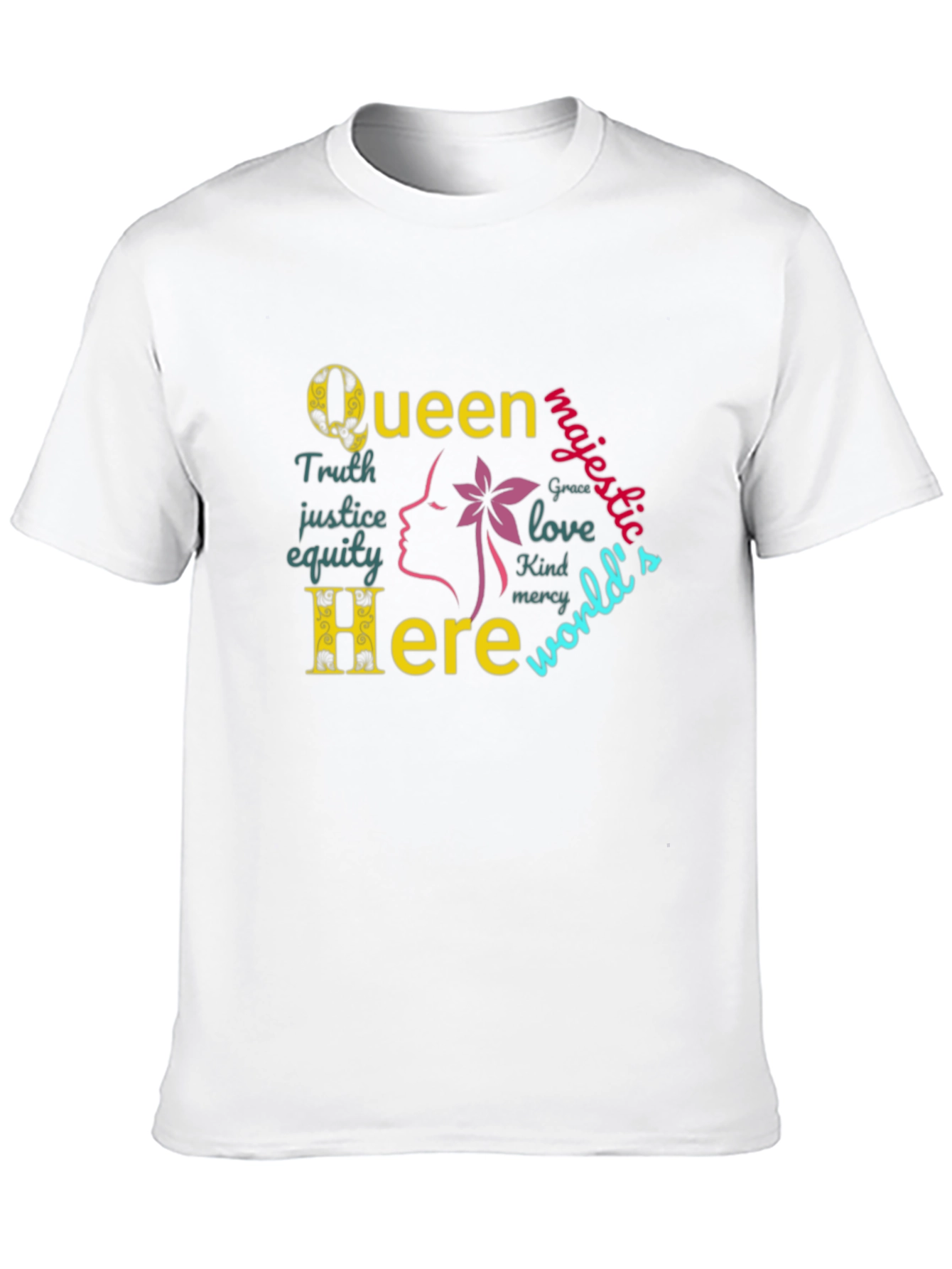 Queen Here Graphic Print T-Shirt - Empowering Design