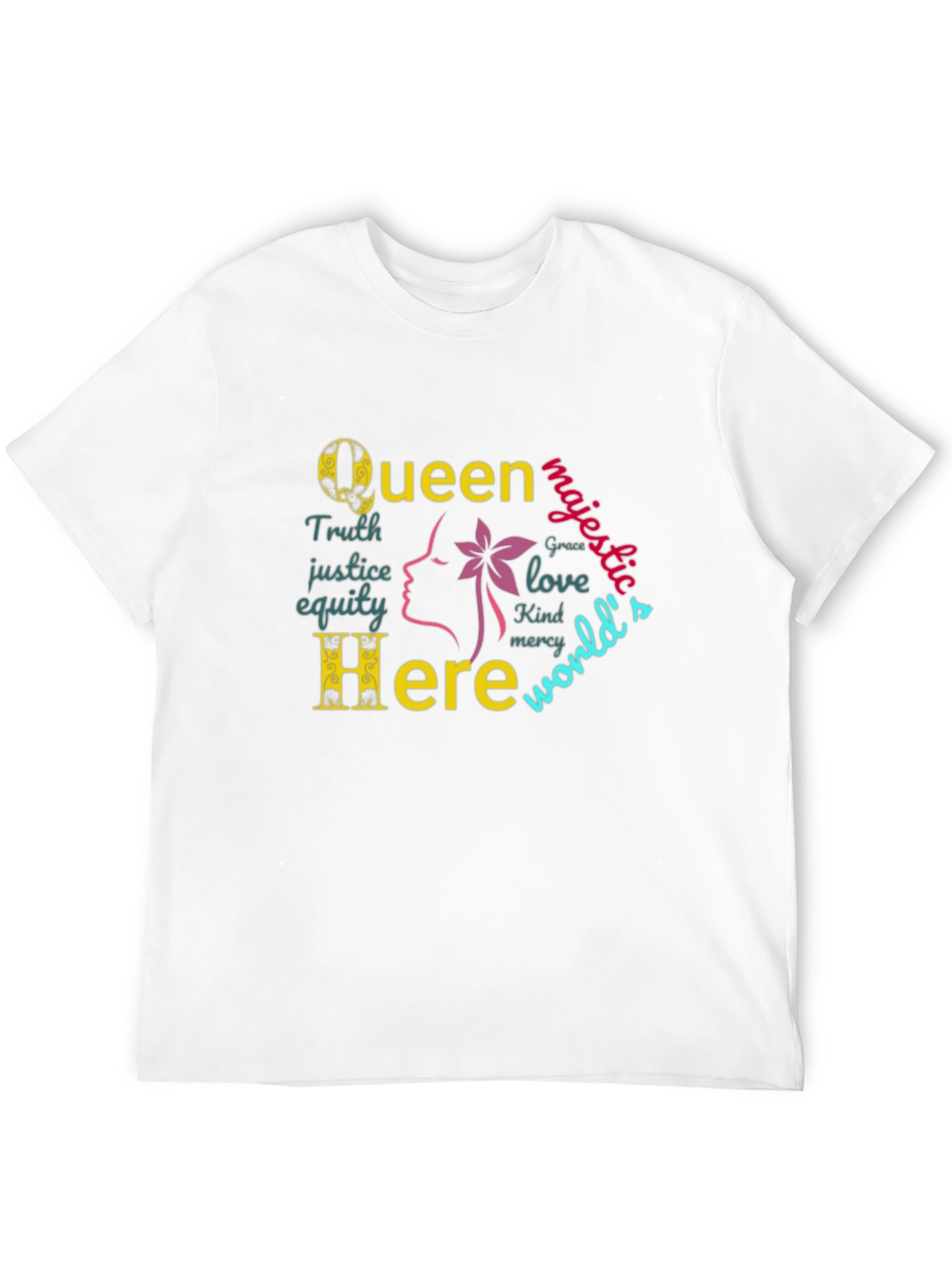 Queen Here Graphic Print T-Shirt - Empowering Design