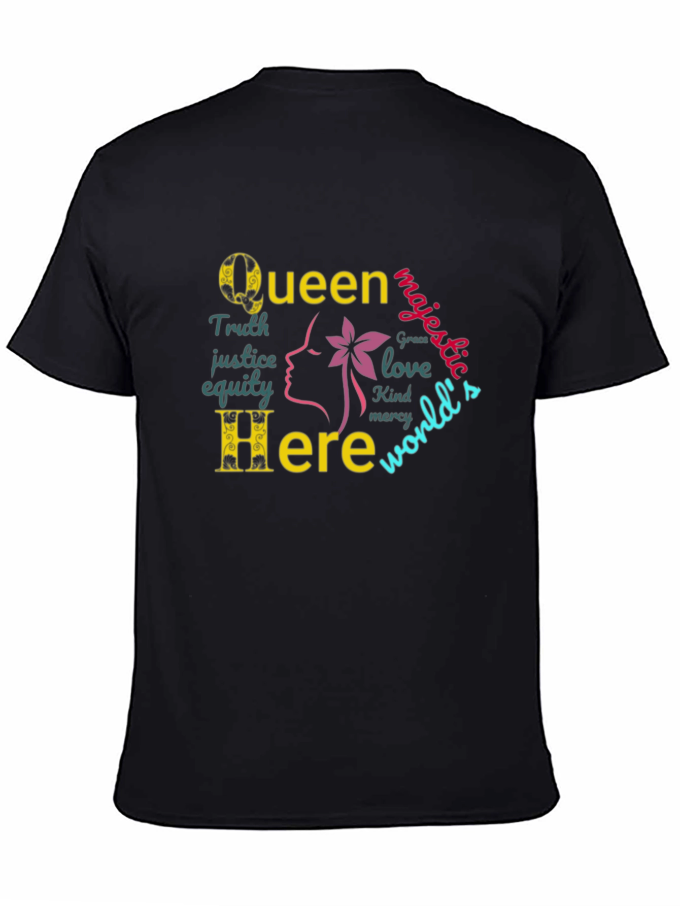 Queen Here Graphic Print T-Shirt - Empowering Design