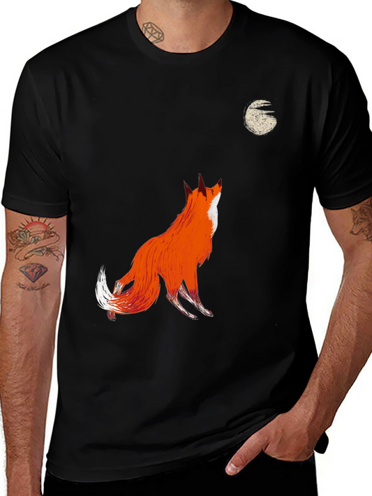 Fox Howling at Moon Graphic Tee