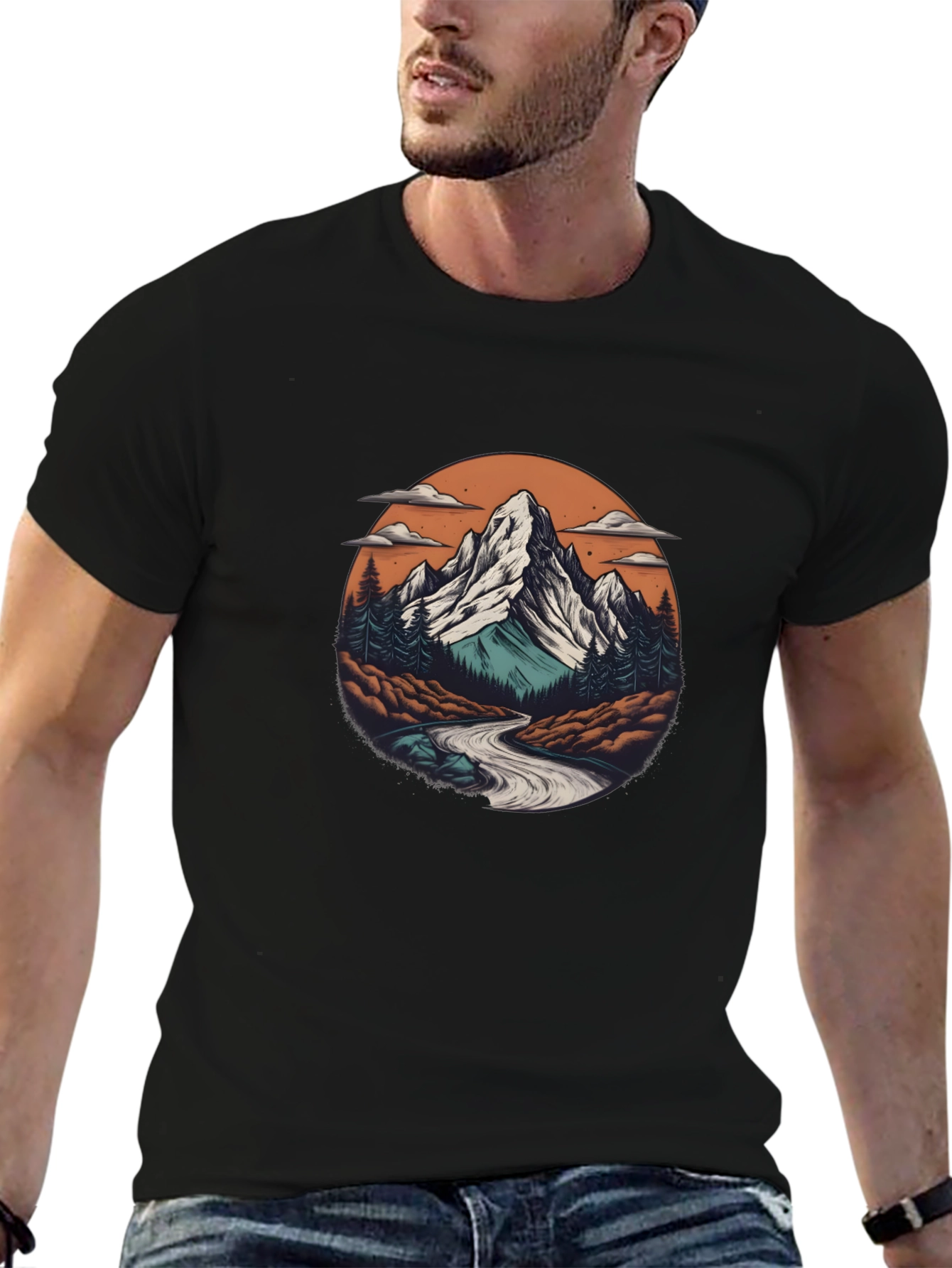 Mountain Scene Graphic T-Shirt - Adventure Ready