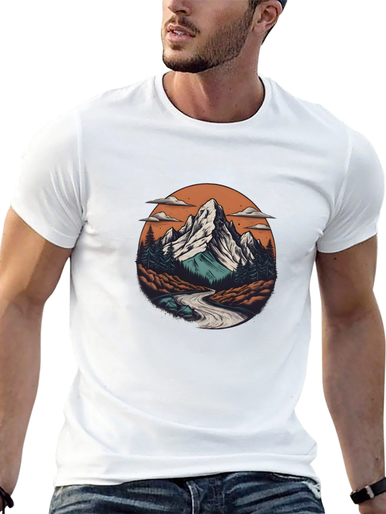 Mountain Scene Graphic T-Shirt - Adventure Ready