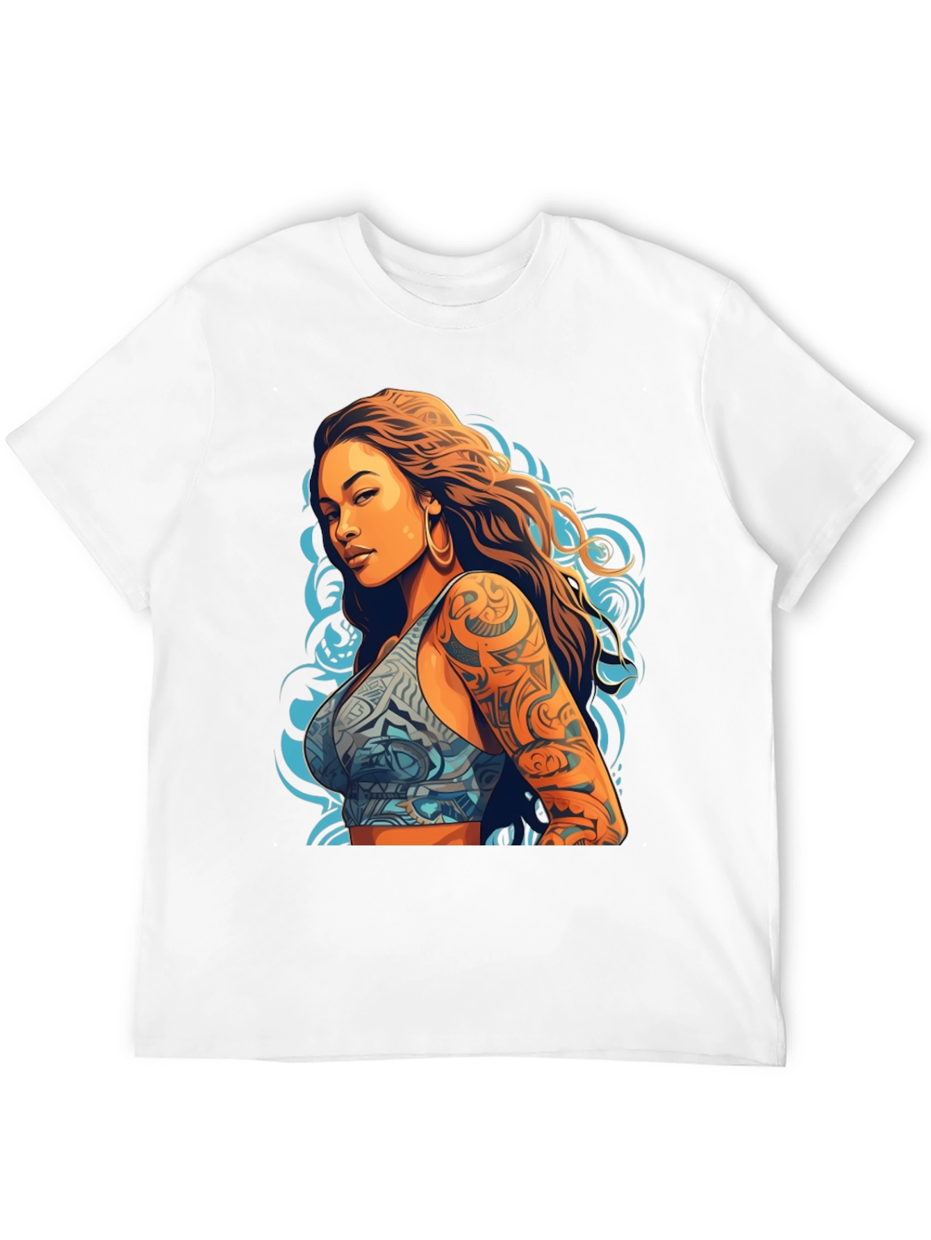 Tattooed Woman Graphic Tee - Bold Style