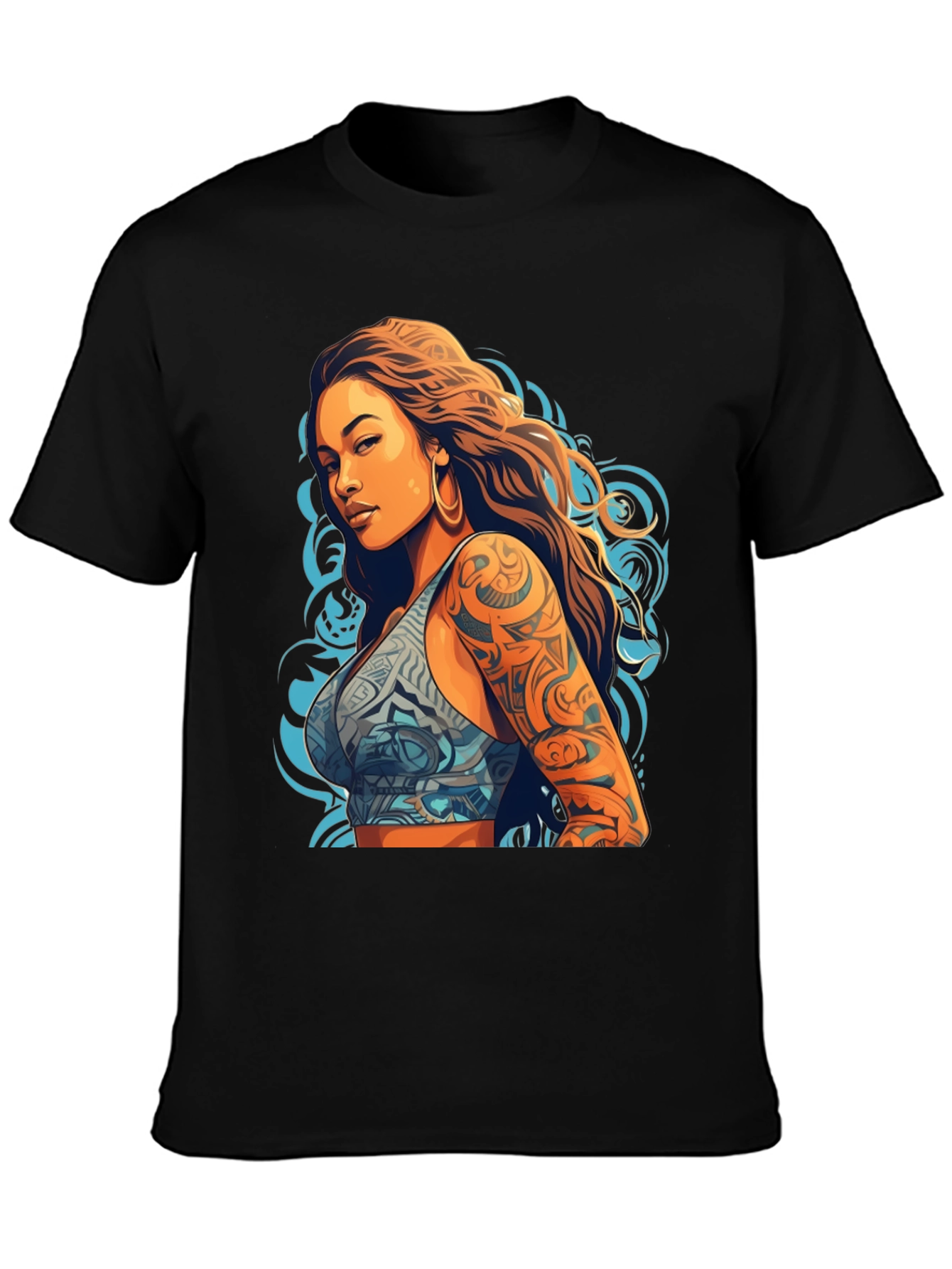 Tattooed Woman Graphic Tee - Bold Style