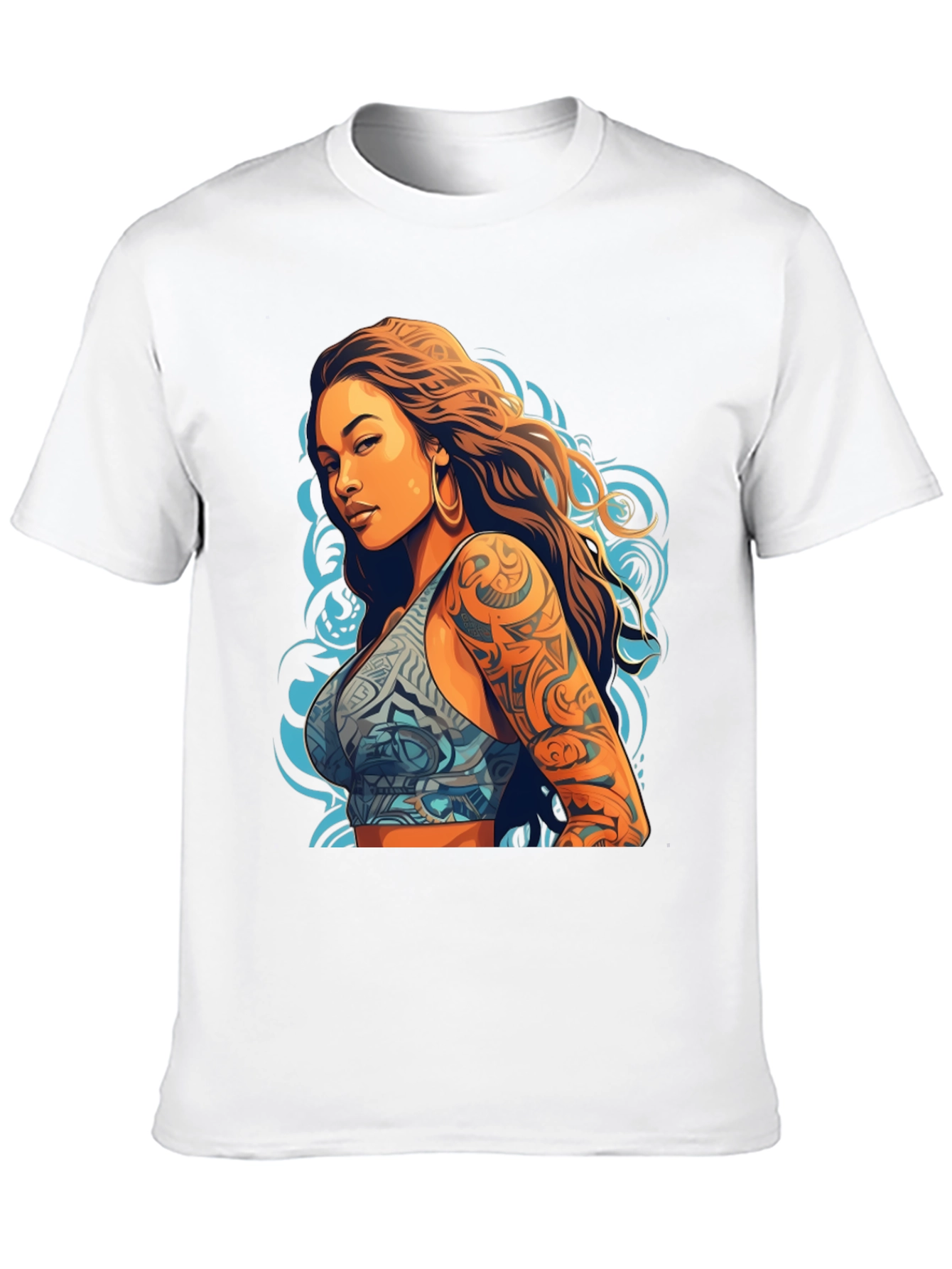 Tattooed Woman Graphic Tee - Bold Style