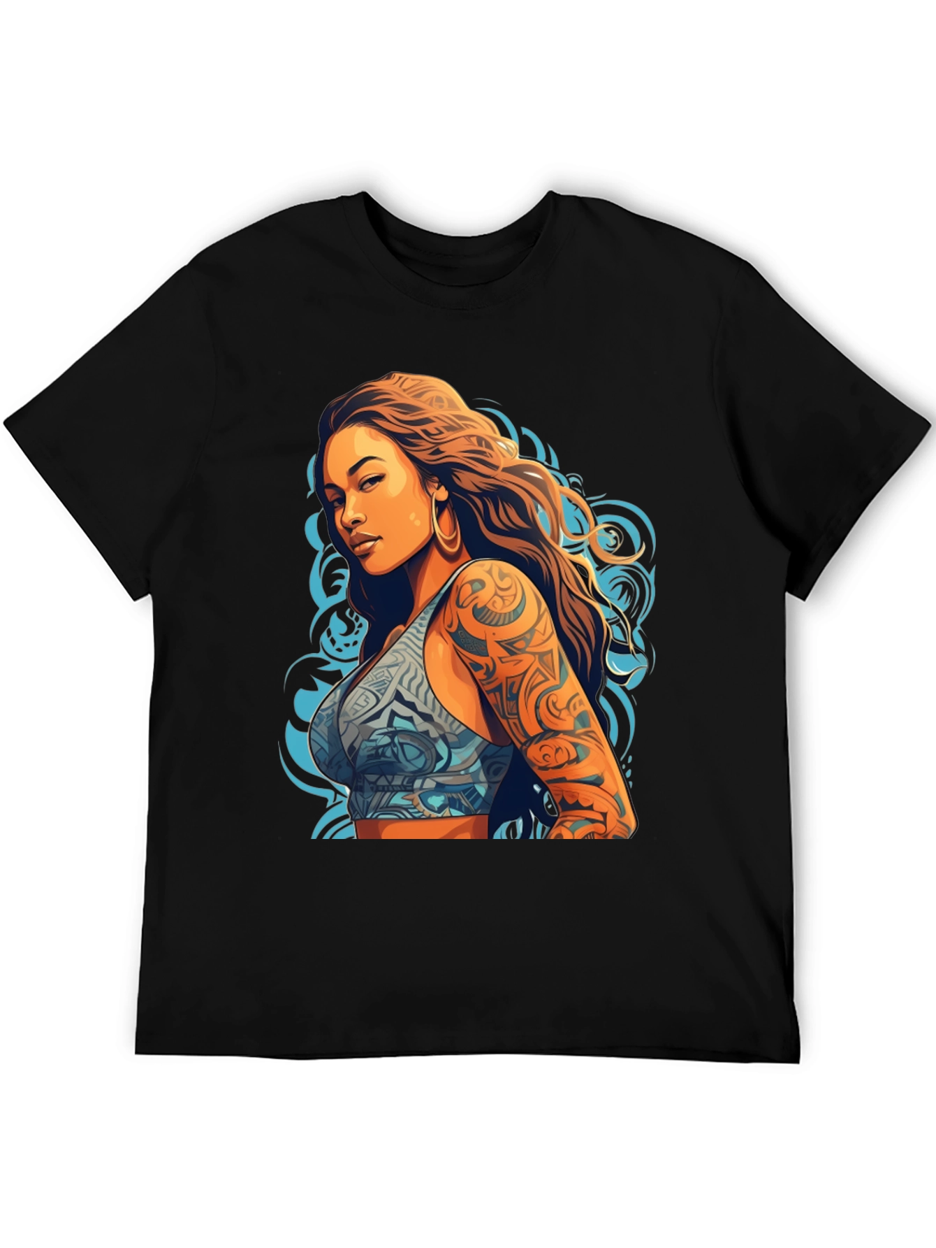 Tattooed Woman Graphic Tee - Bold Style