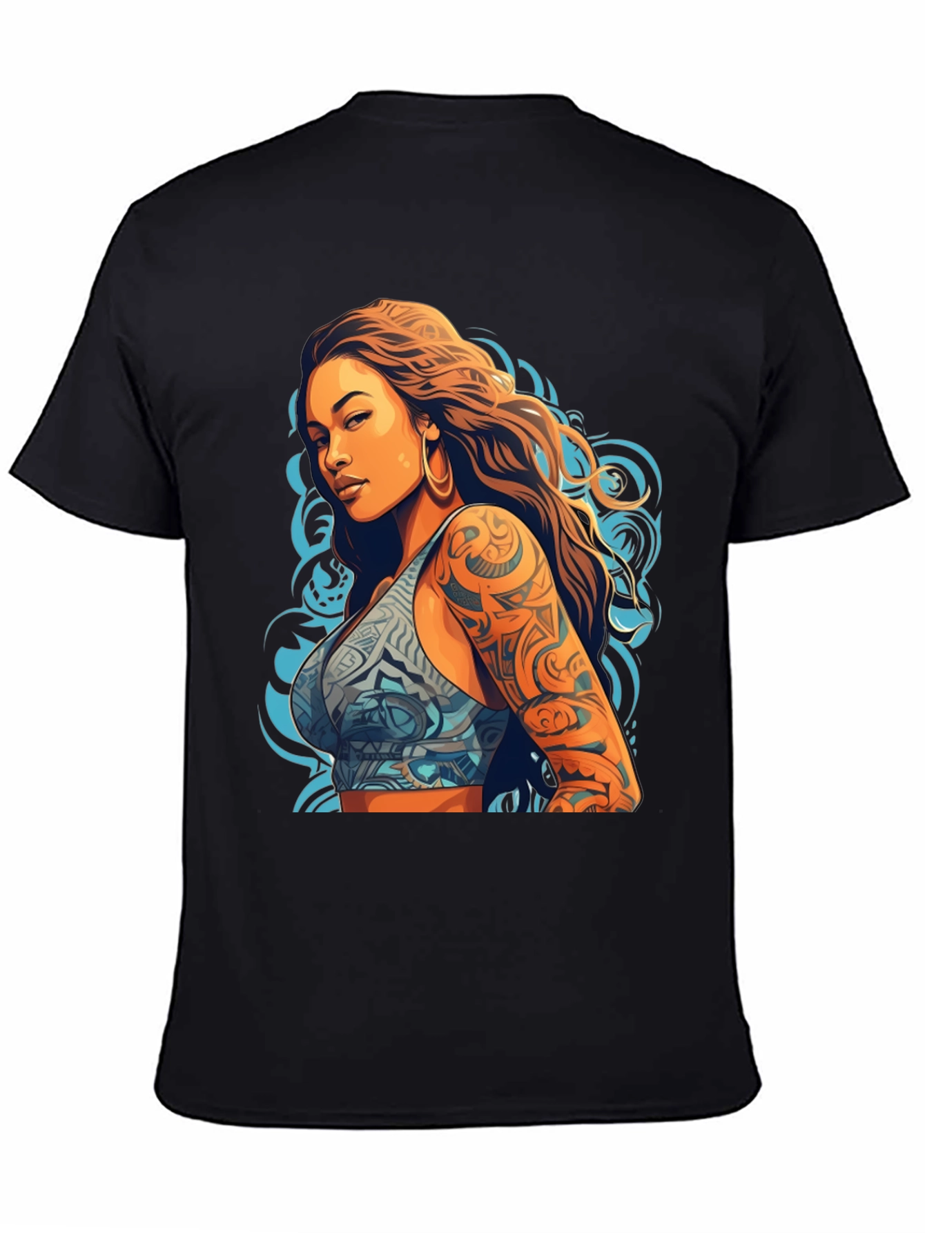 Tattooed Woman Graphic Tee - Bold Style