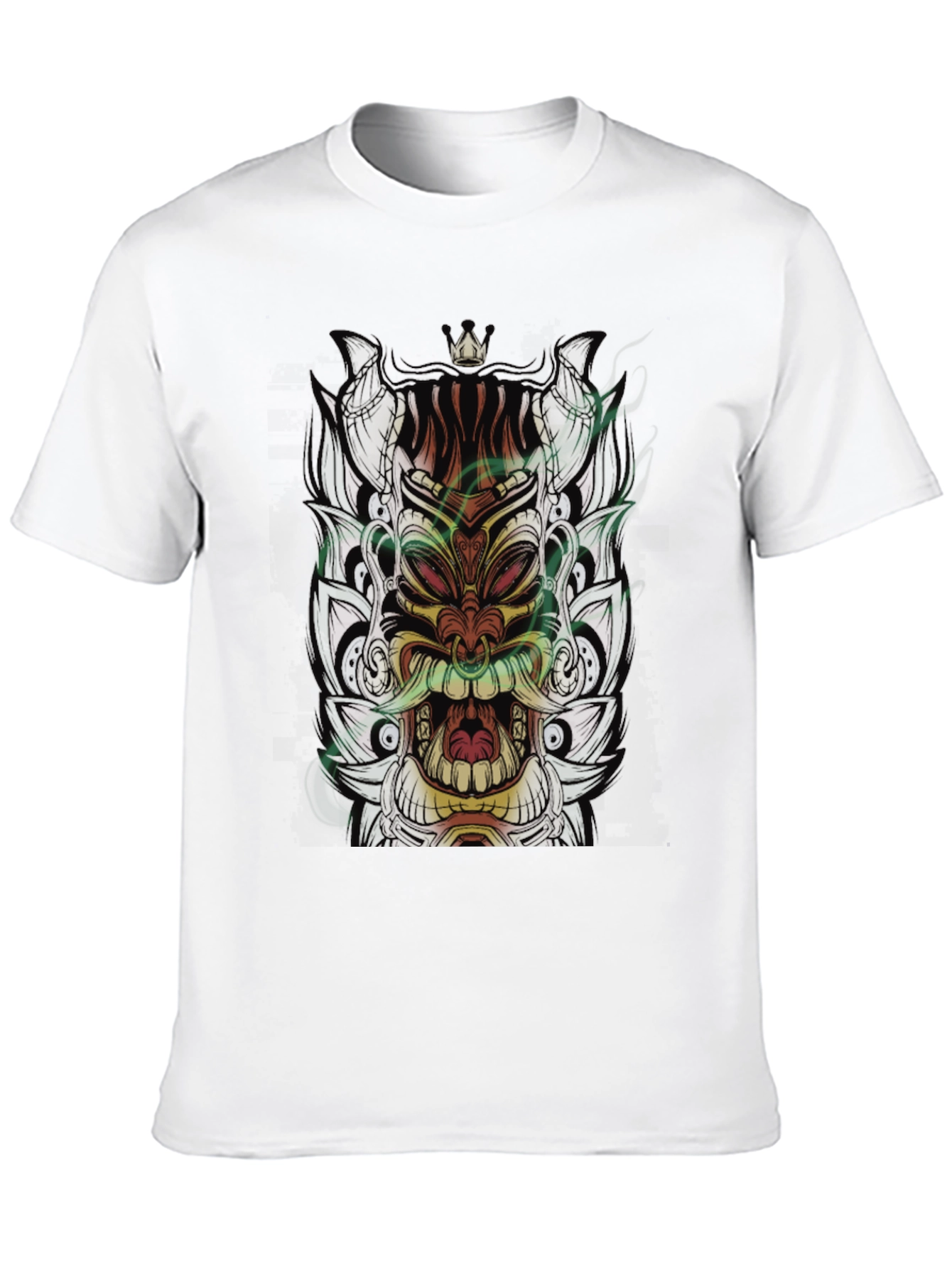 Tiki Mask Graphic Black T-Shirt