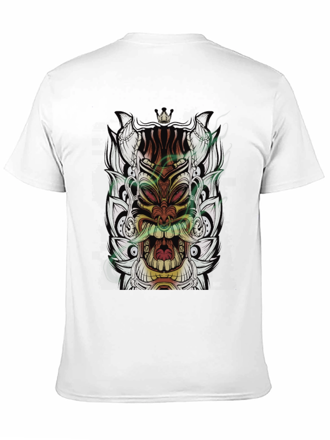Tiki Mask Graphic Black T-Shirt