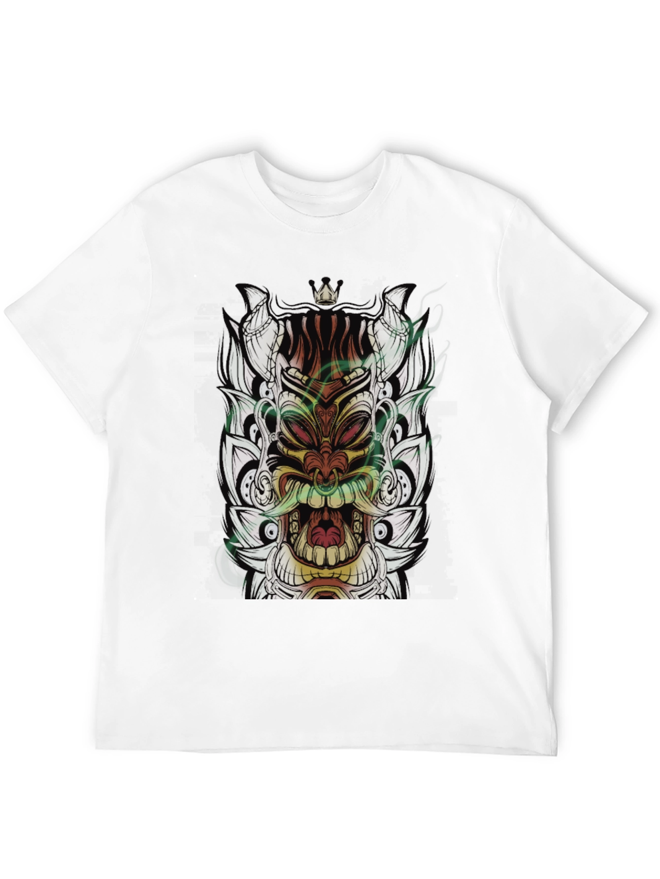 Tiki Mask Graphic Black T-Shirt