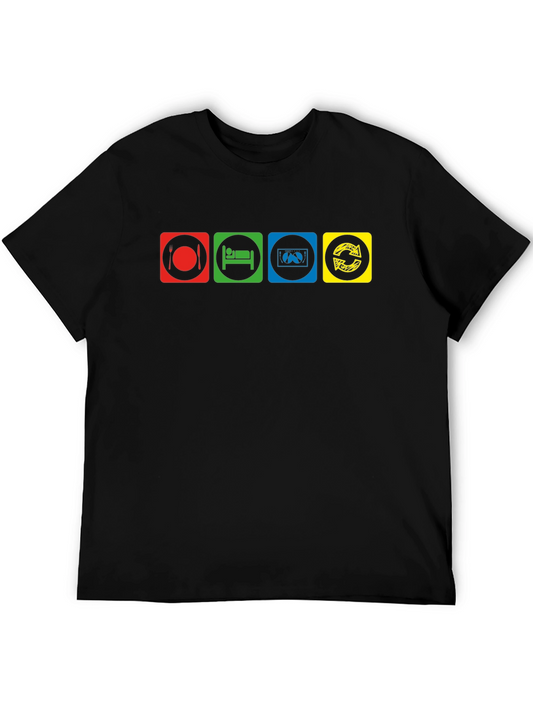 Eat Sleep Code Repeat Black Graphic T-Shirt