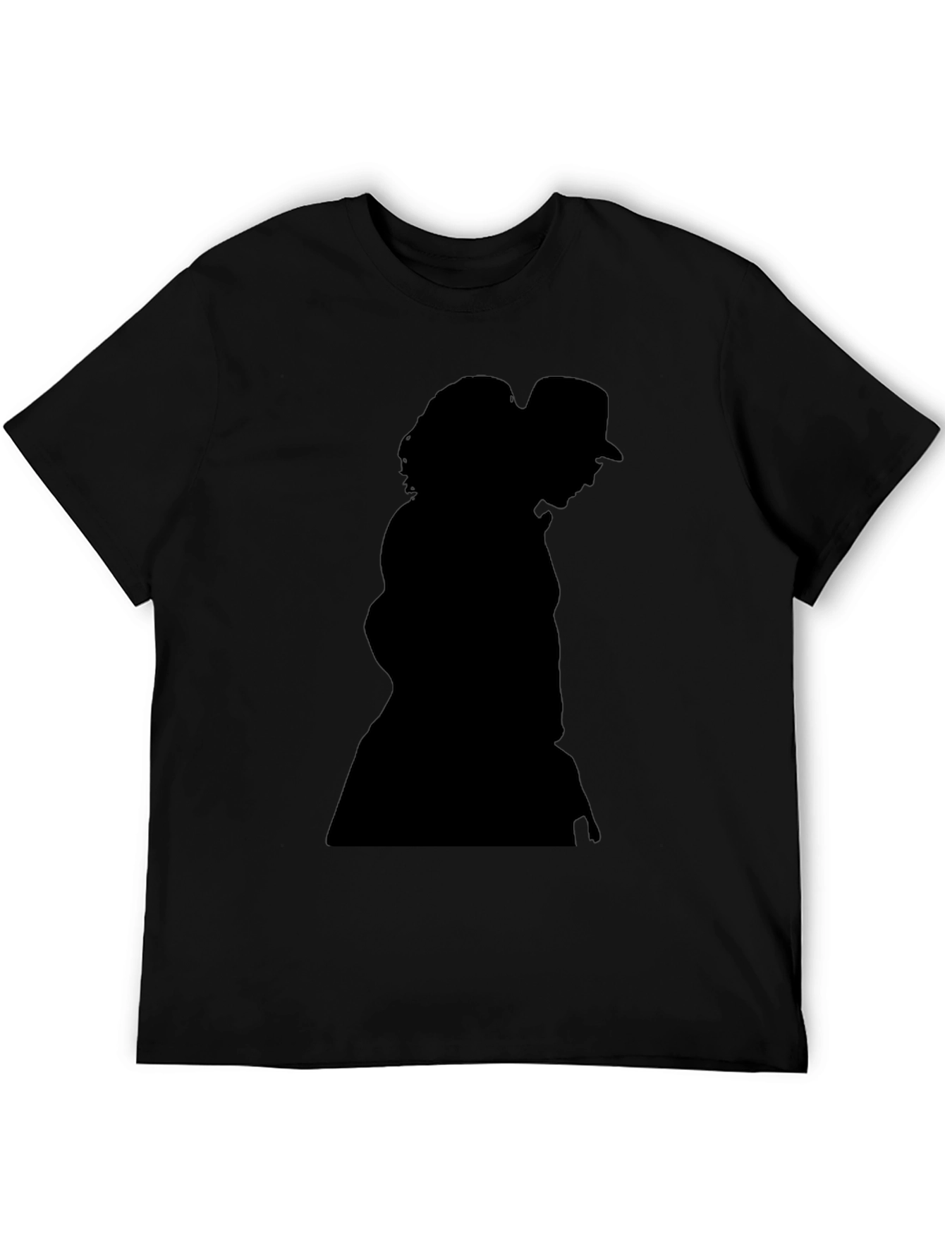 Silhouette Graphic Tee - Black Cotton Blend Casual Top