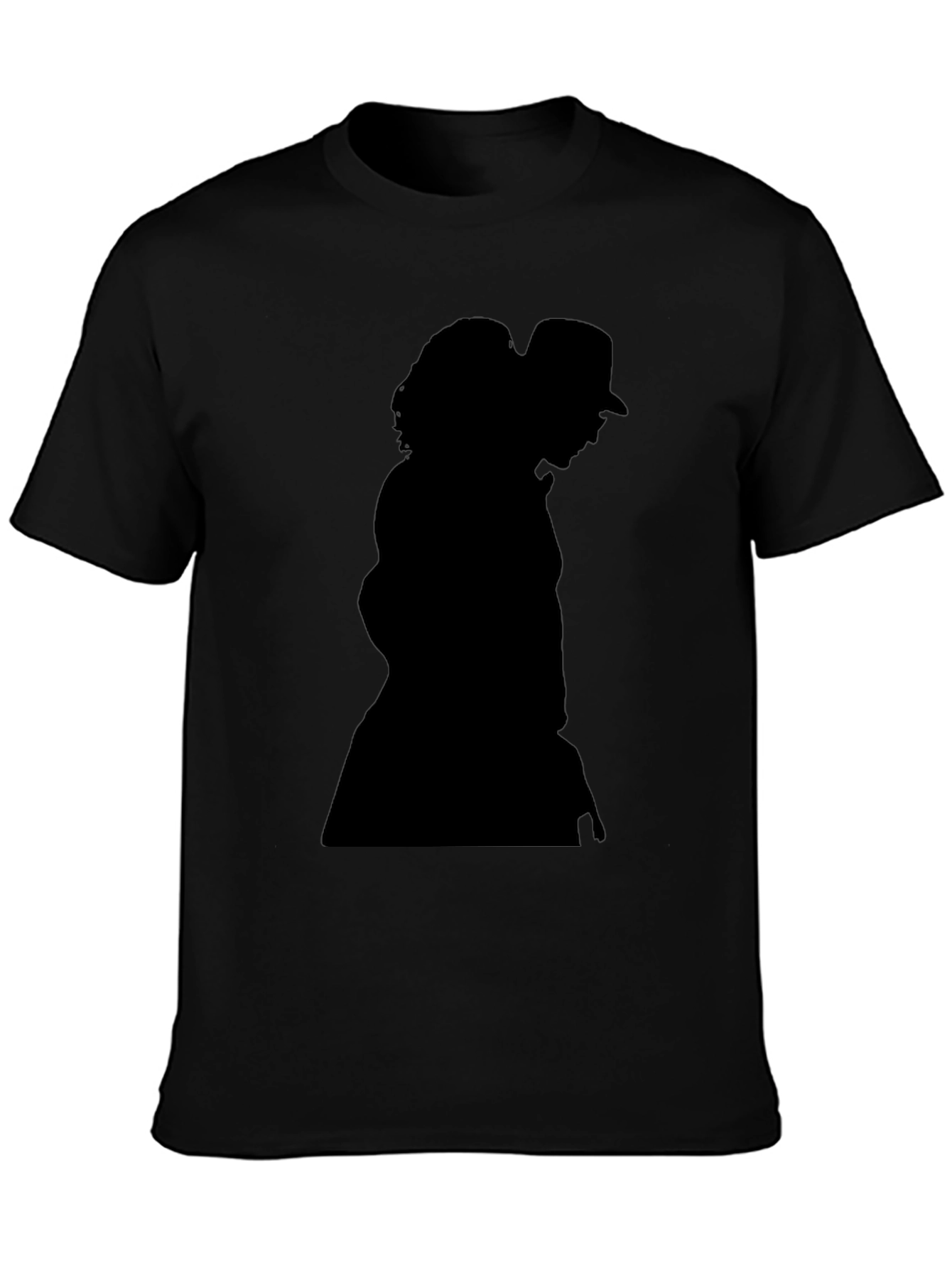 Silhouette Graphic Tee - Black Cotton Blend Casual Top