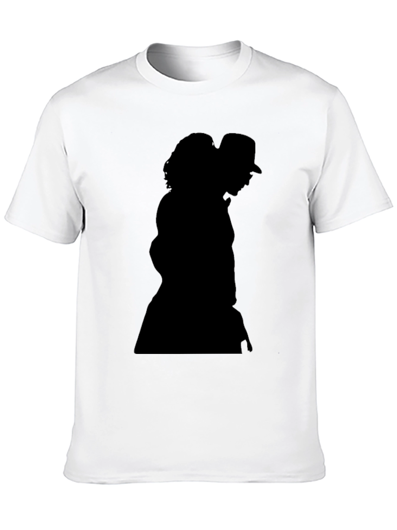 Silhouette Graphic Tee - Black Cotton Blend Casual Top