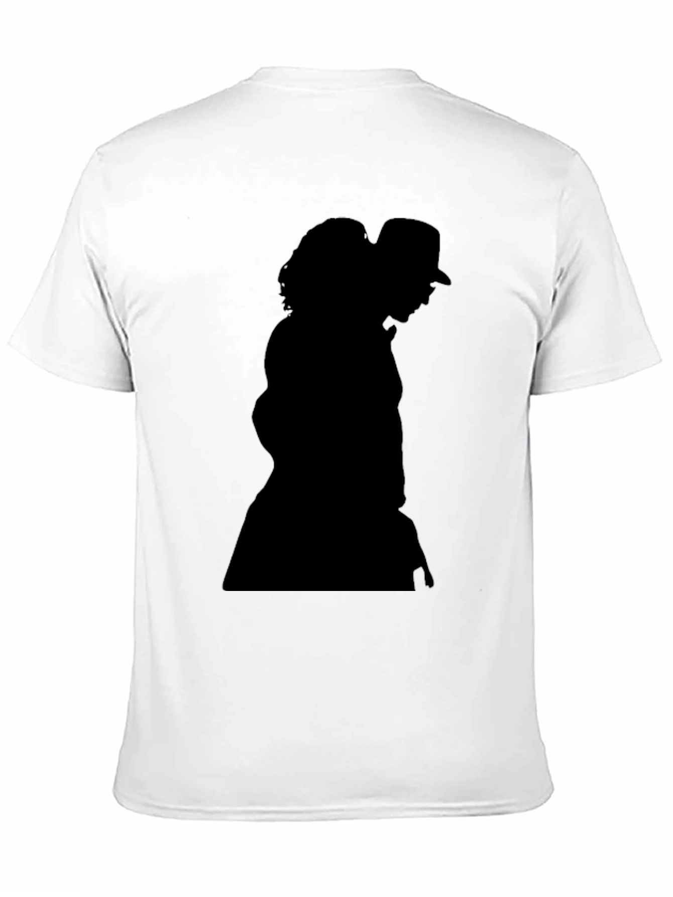 Silhouette Graphic Tee - Black Cotton Blend Casual Top