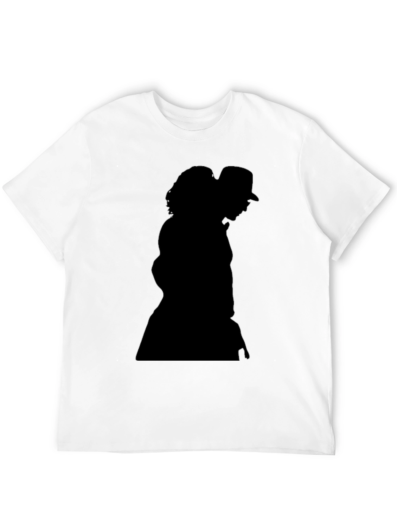 Silhouette Graphic Tee - Black Cotton Blend Casual Top