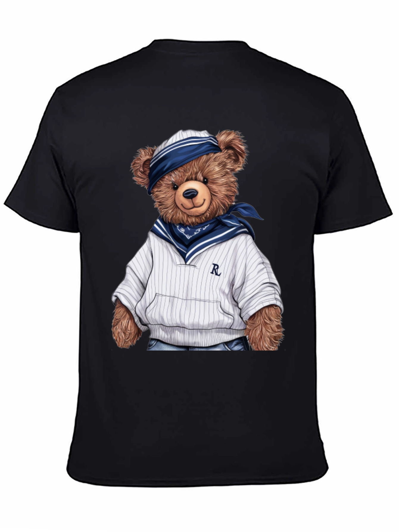 Teddy Bear Sailor Black T-Shirt