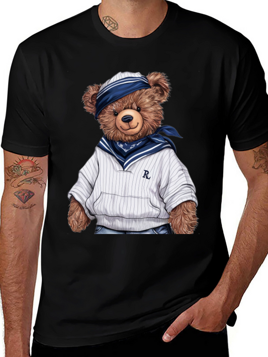 Teddy Bear Sailor Black T-Shirt