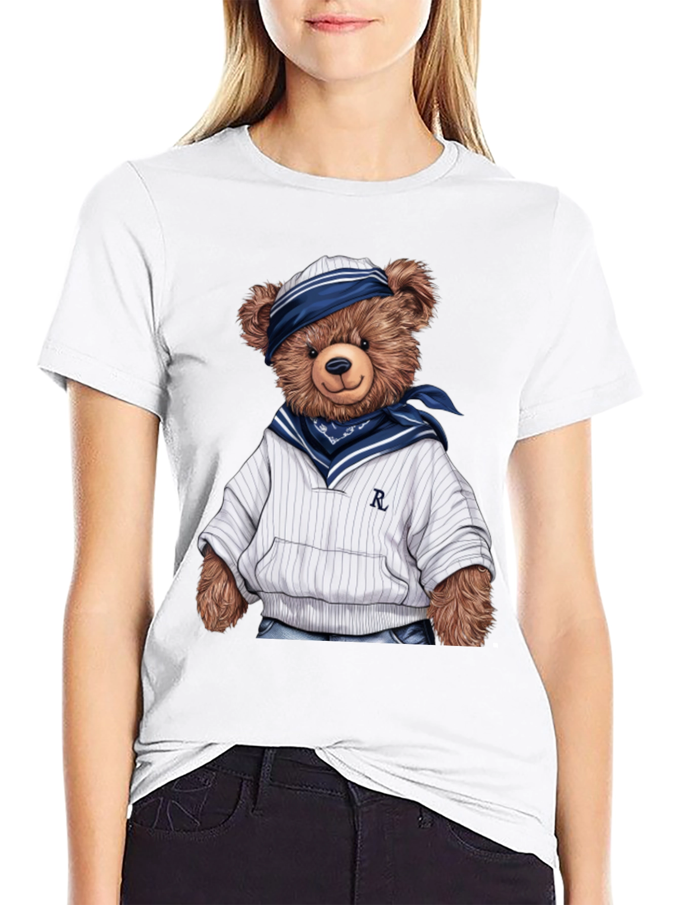 Teddy Bear Sailor Black T-Shirt