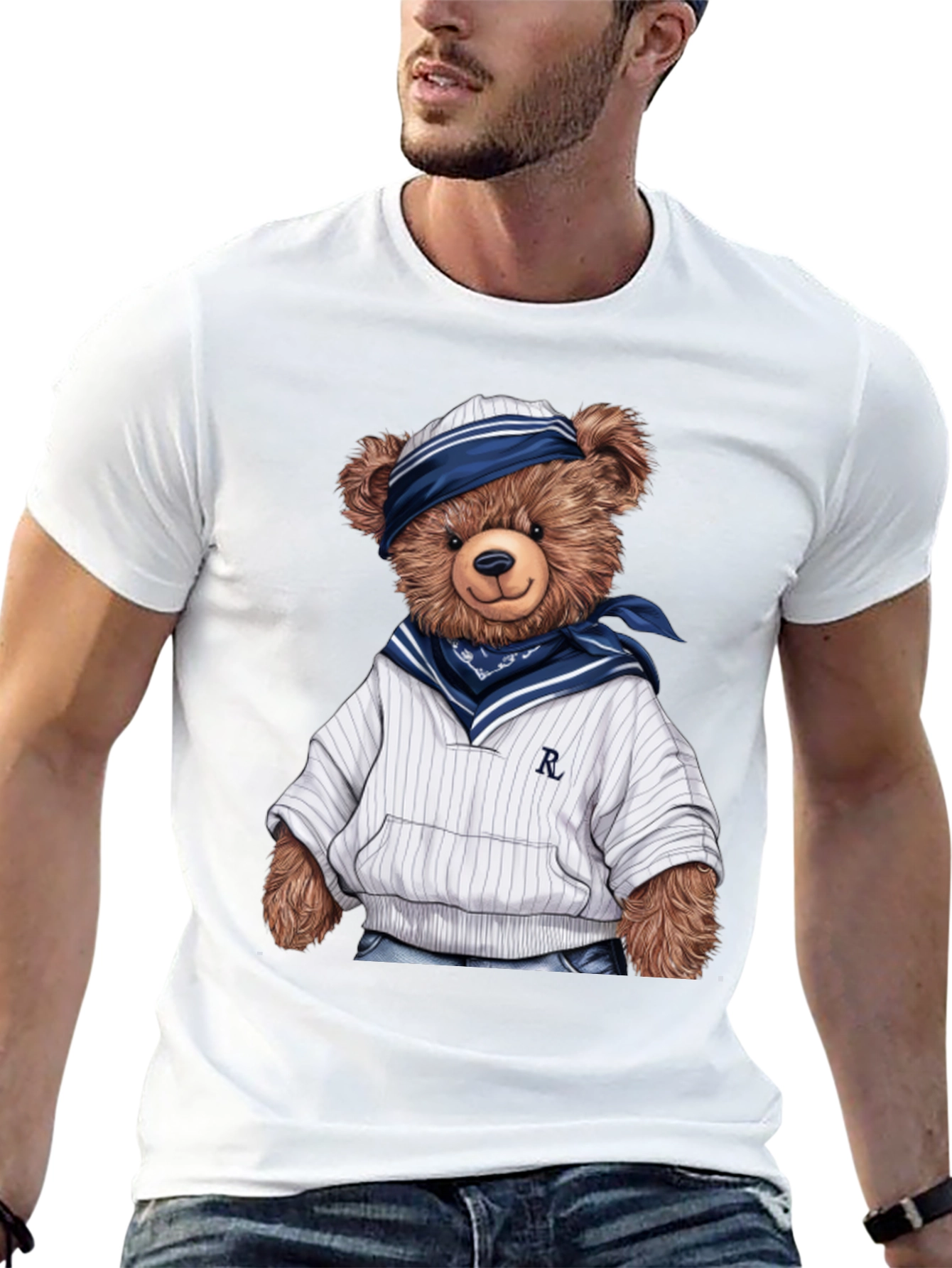 Teddy Bear Sailor Black T-Shirt