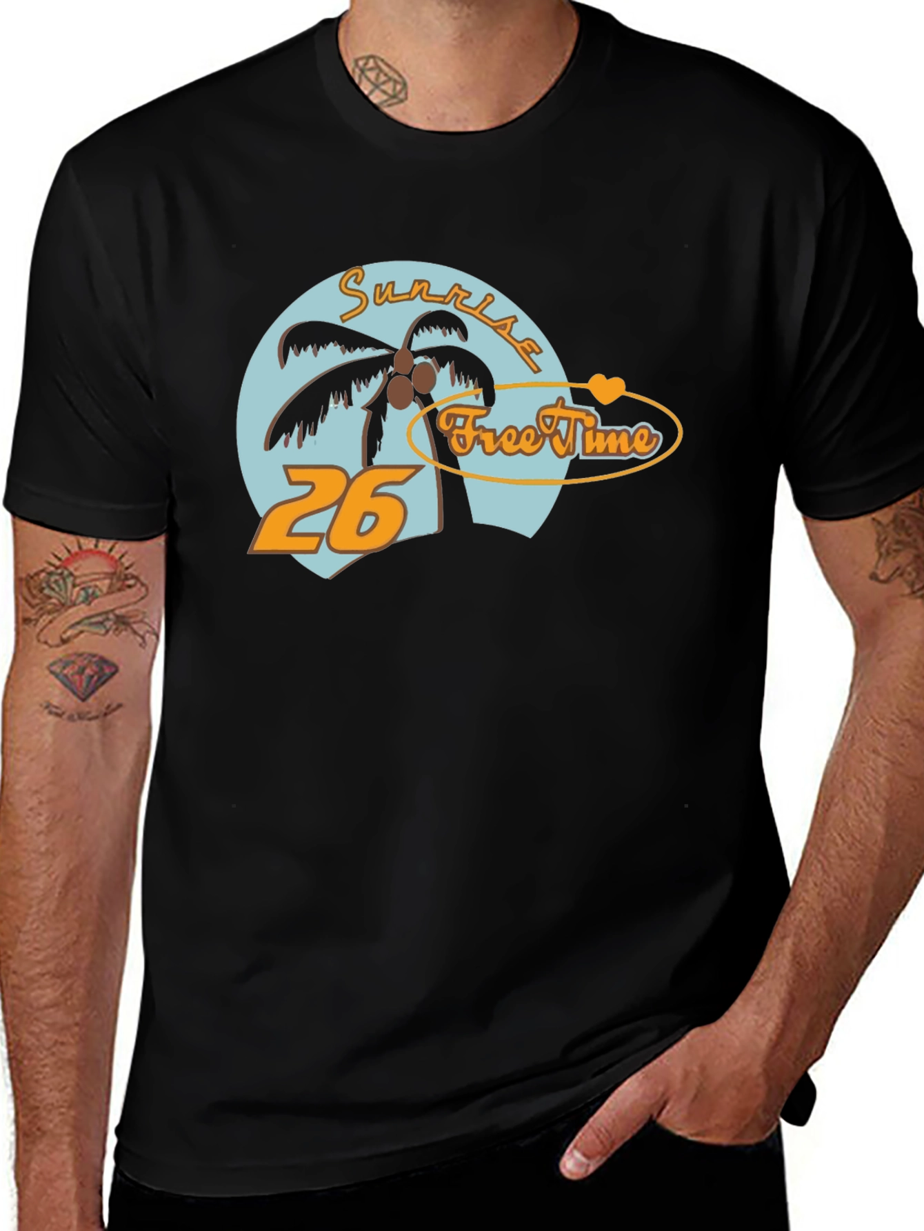 Sunrise Free Time Graphic Tee - Tropical Vibe T-Shirt