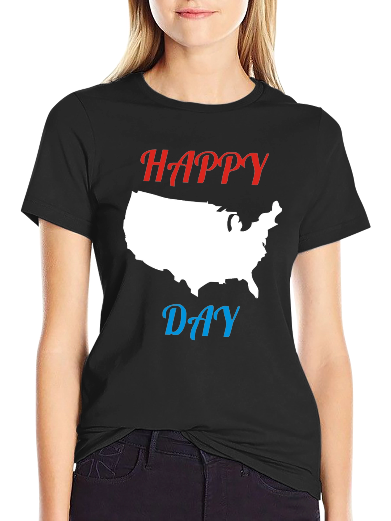 Happy Day USA Map Graphic T-Shirt