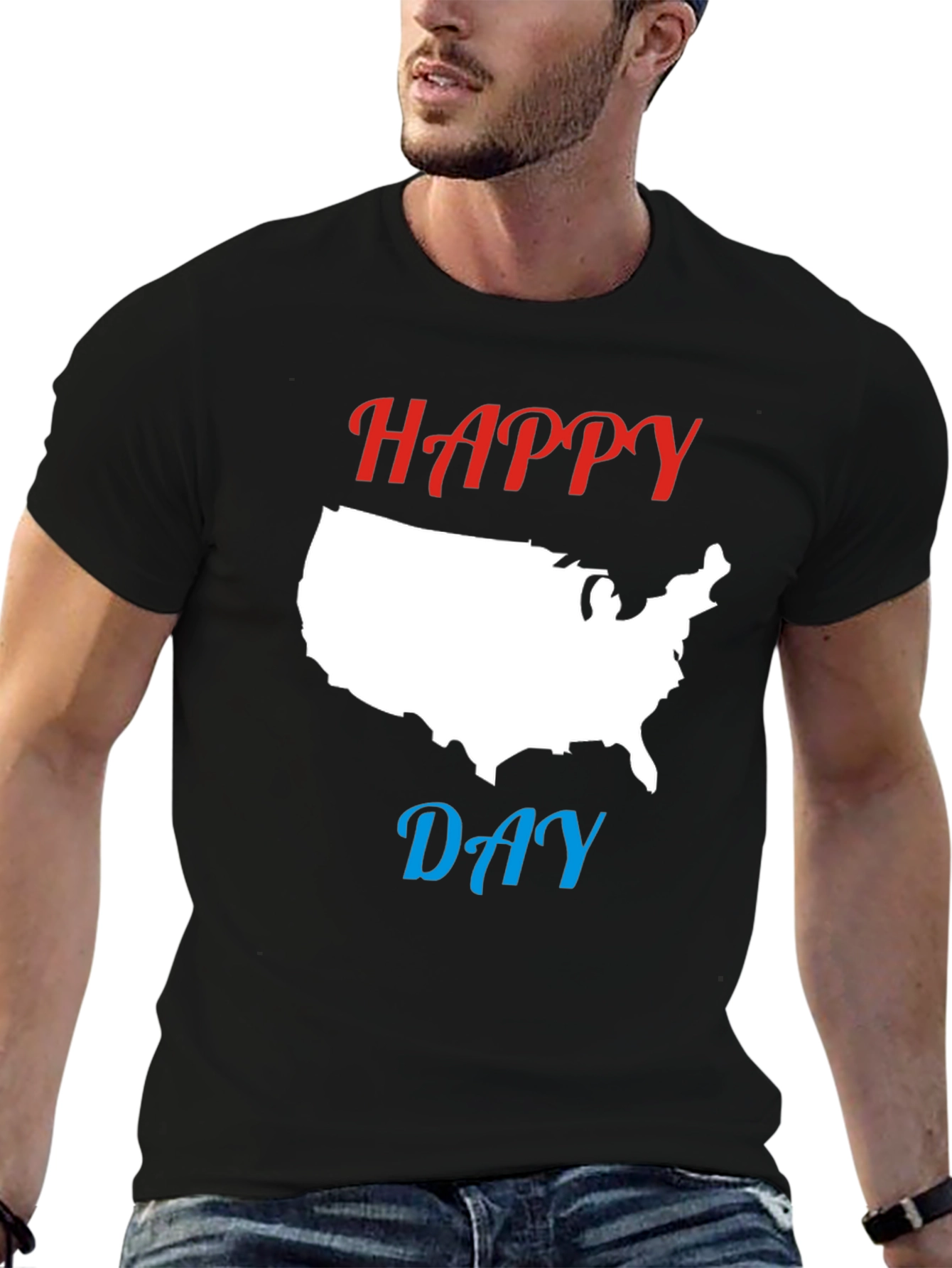 Happy Day USA Map Graphic T-Shirt