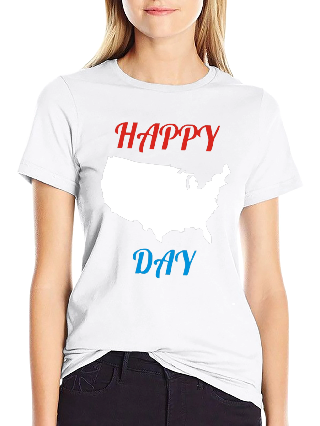 Happy Day USA Map Graphic T-Shirt