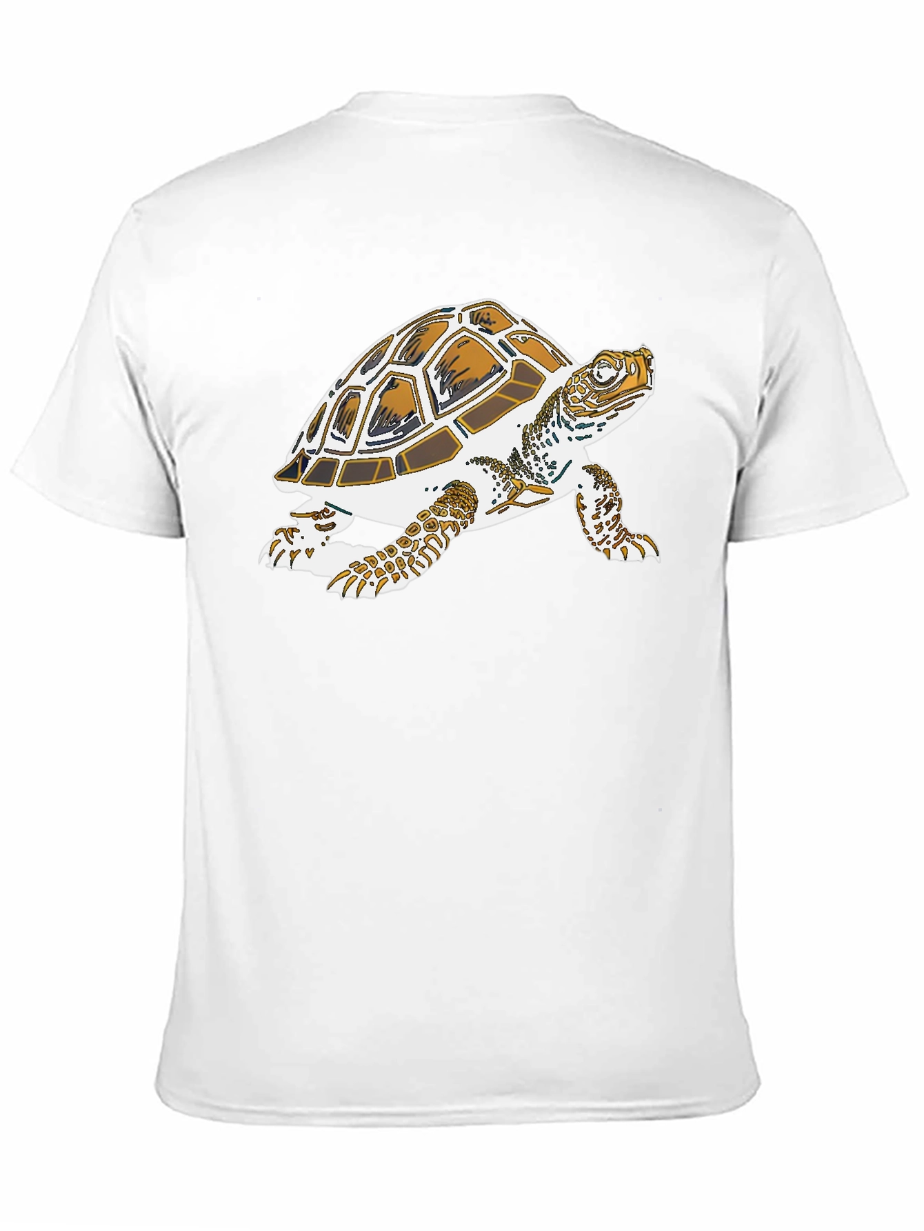 Turtle Graphic Tee - Black Cotton Casual Shirt