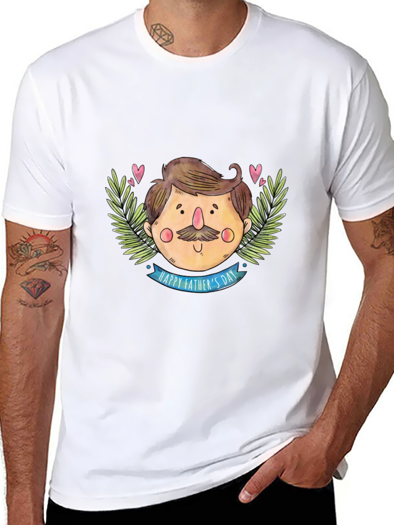 Happy Fathers Day Cartoon Graphic T-Shirt