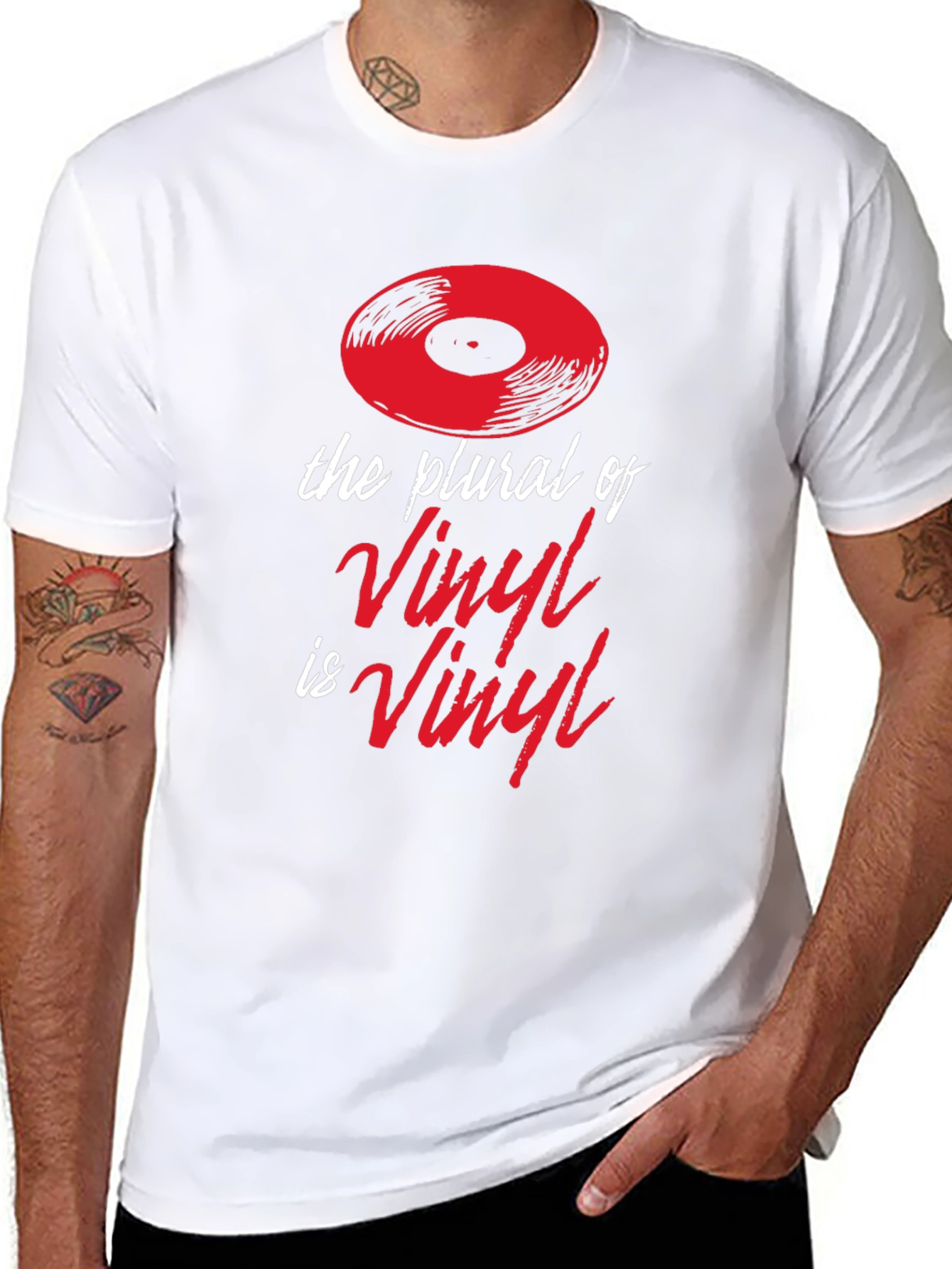 Vinyl Plural Graphic Tee - Music Lover T-Shirt