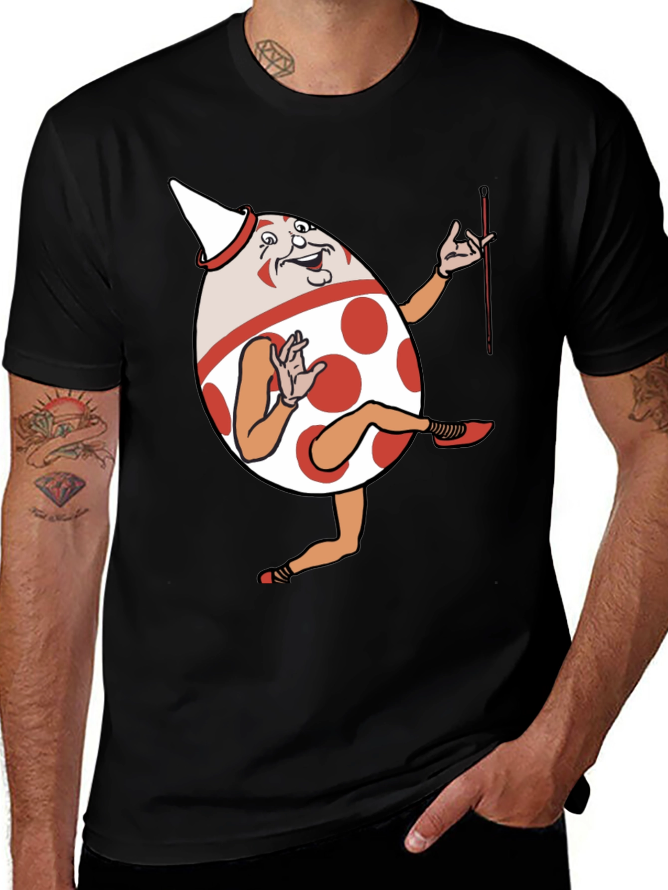 Funny Egg Cartoon Character Graphic T-Shirt