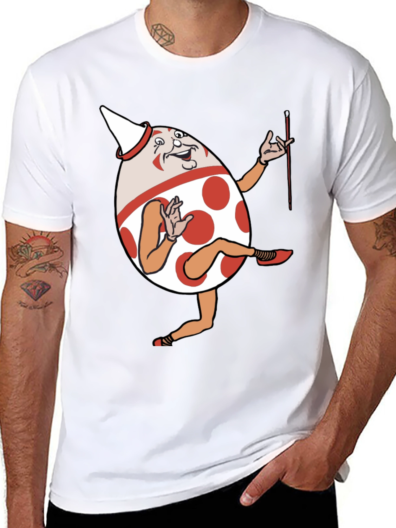 Funny Egg Cartoon Character Graphic T-Shirt