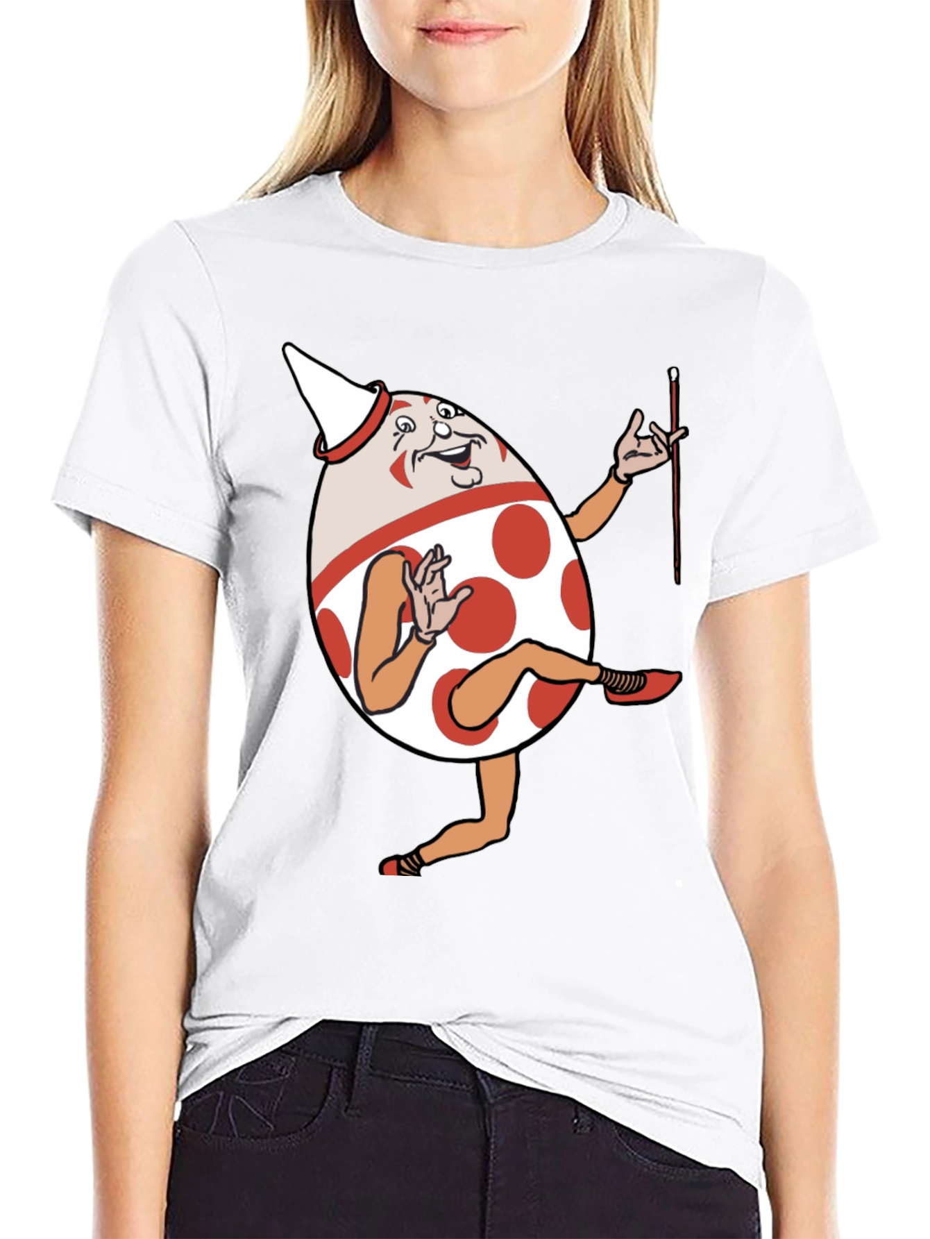 Funny Egg Cartoon Character Graphic T-Shirt