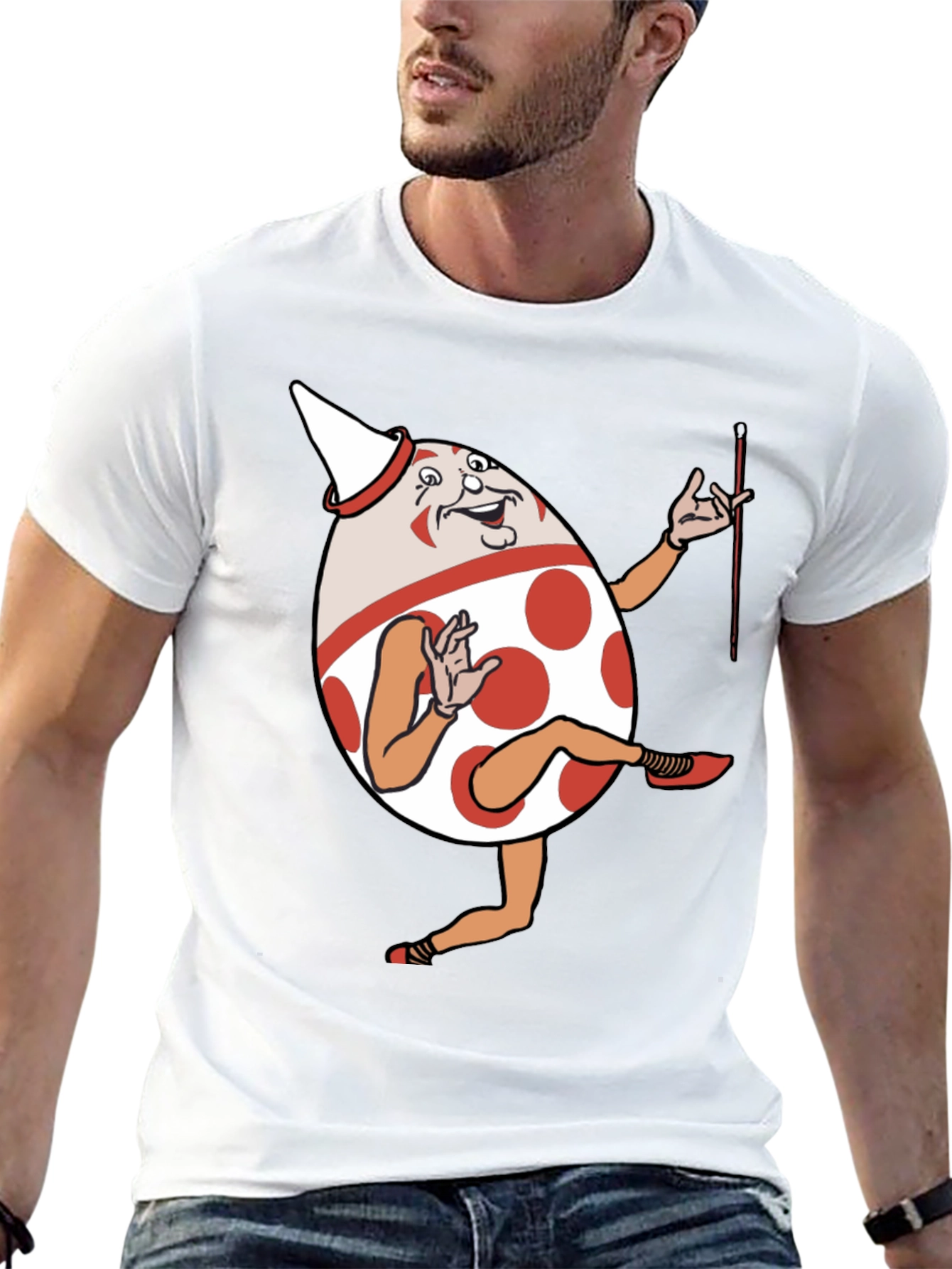 Funny Egg Cartoon Character Graphic T-Shirt