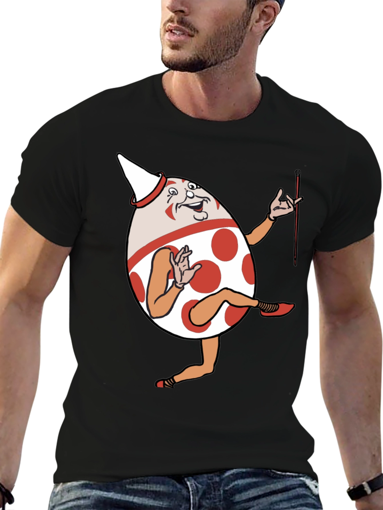 Funny Egg Cartoon Character Graphic T-Shirt