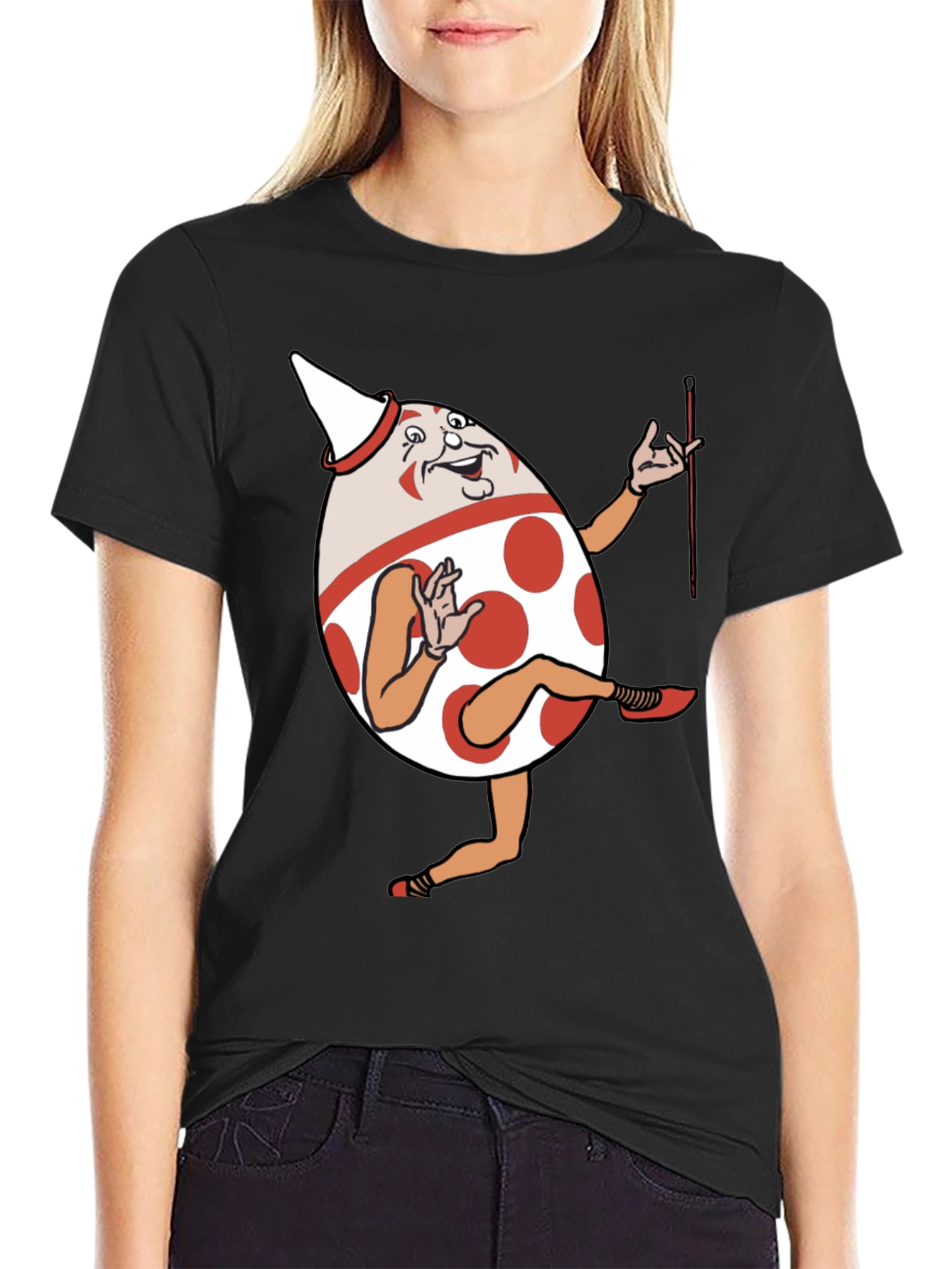 Funny Egg Cartoon Character Graphic T-Shirt