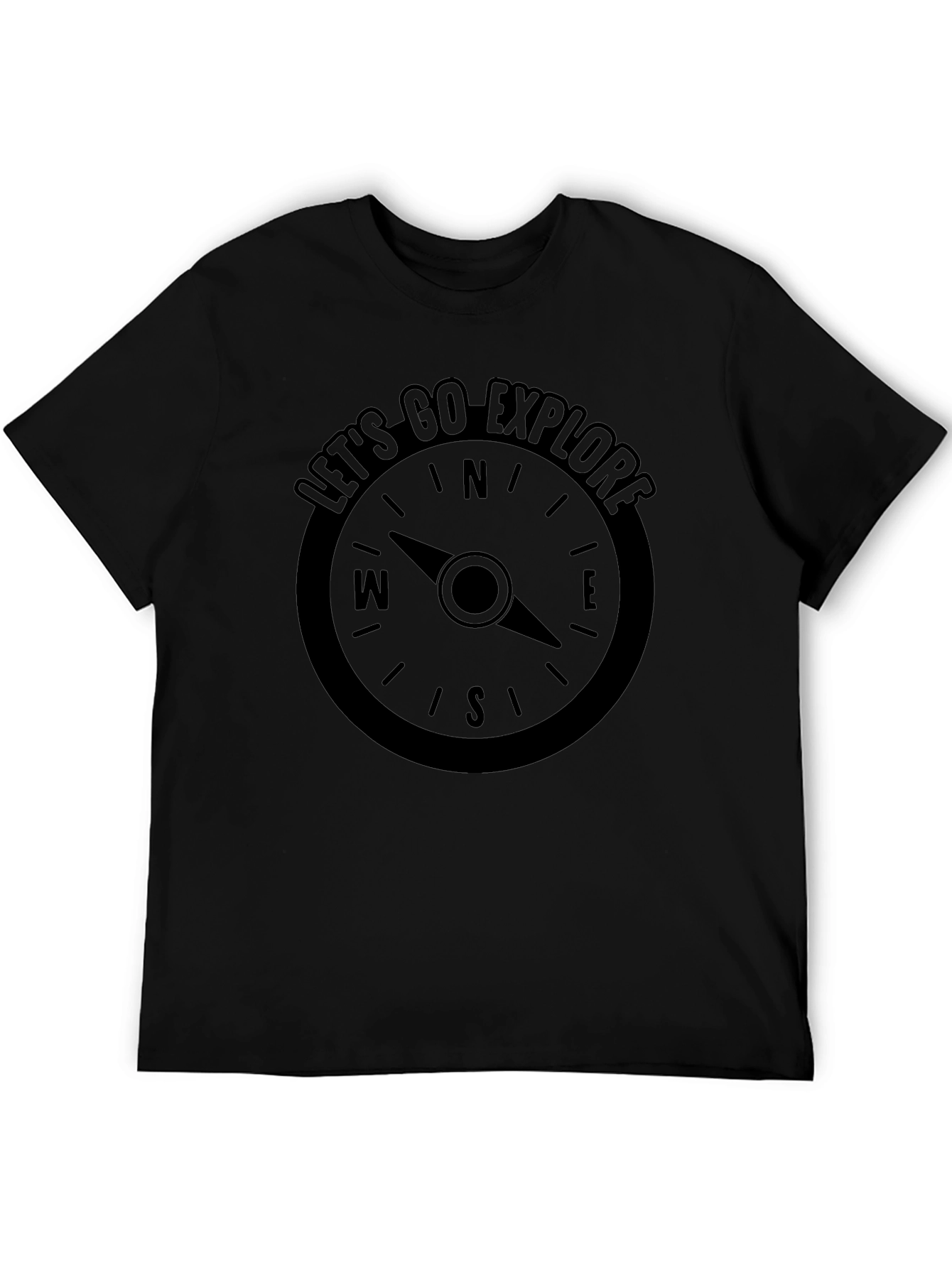 Lets Go Explore Compass Graphic T-Shirt