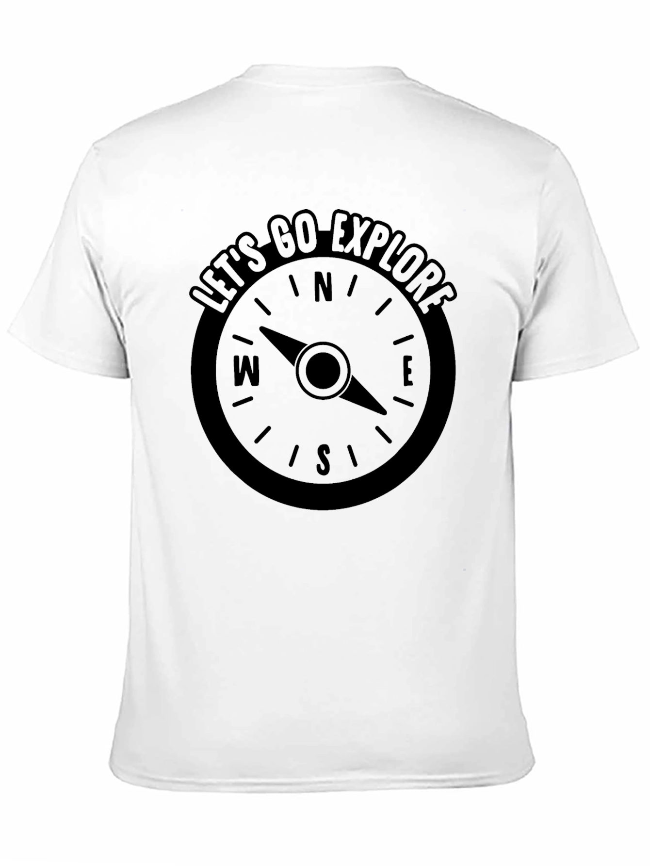 Lets Go Explore Compass Graphic T-Shirt