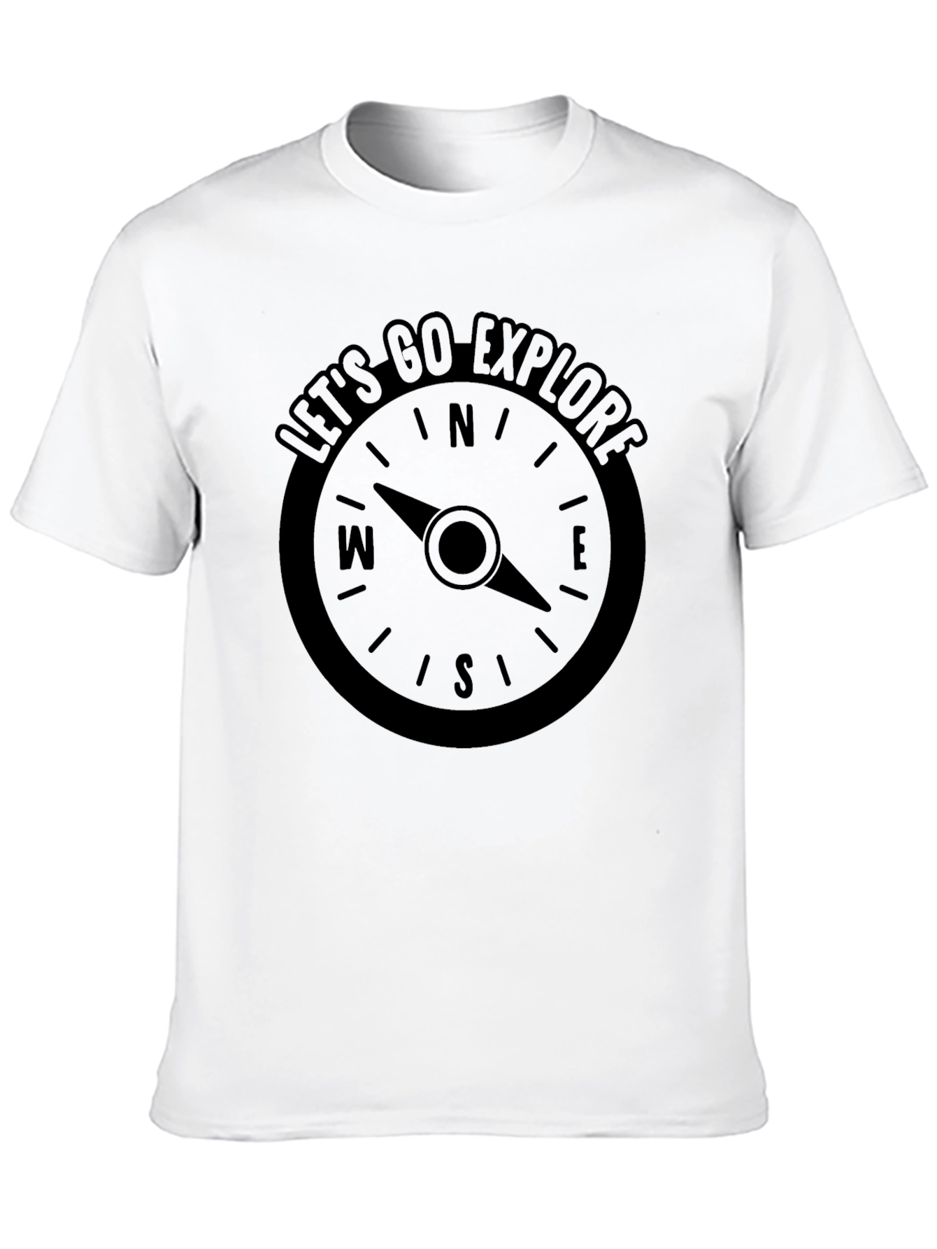 Lets Go Explore Compass Graphic T-Shirt
