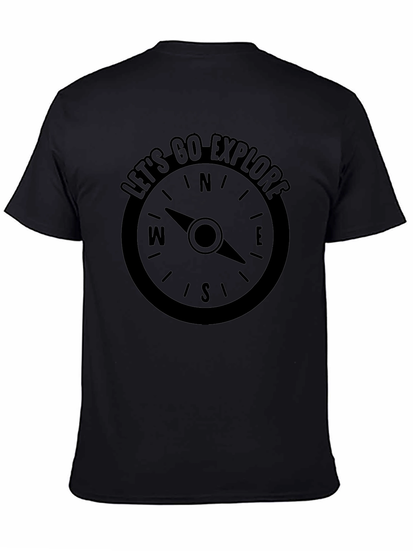 Lets Go Explore Compass Graphic T-Shirt