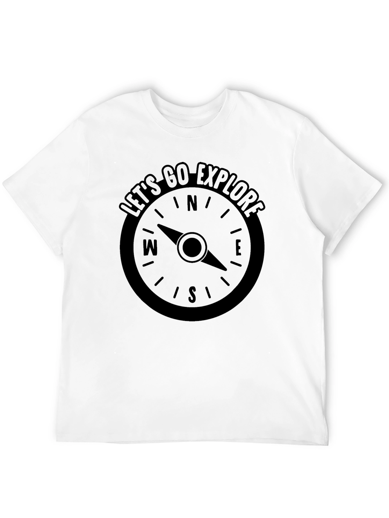 Lets Go Explore Compass Graphic T-Shirt