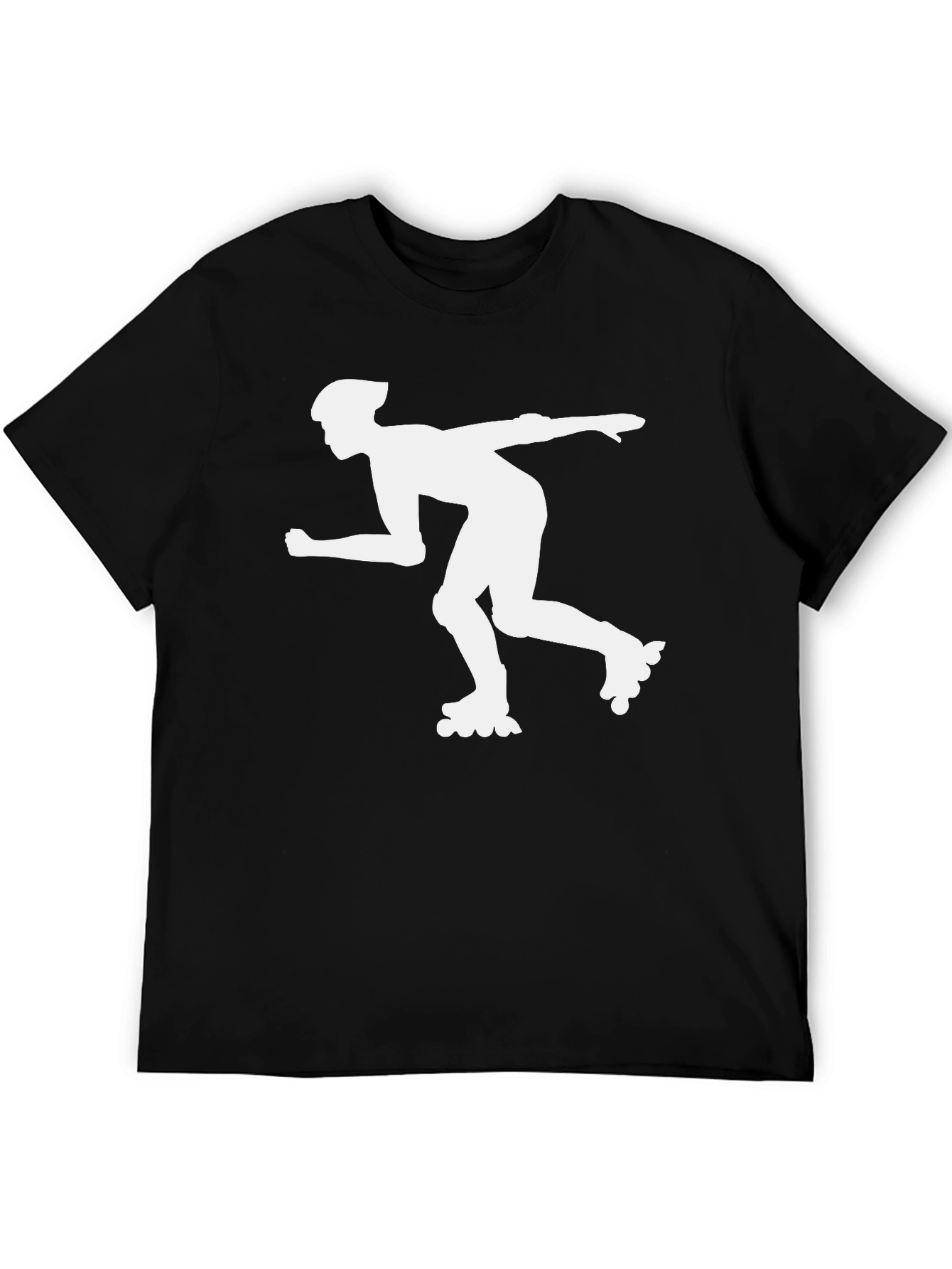 Inline Skater Graphic Tee - Black Cotton T-Shirt