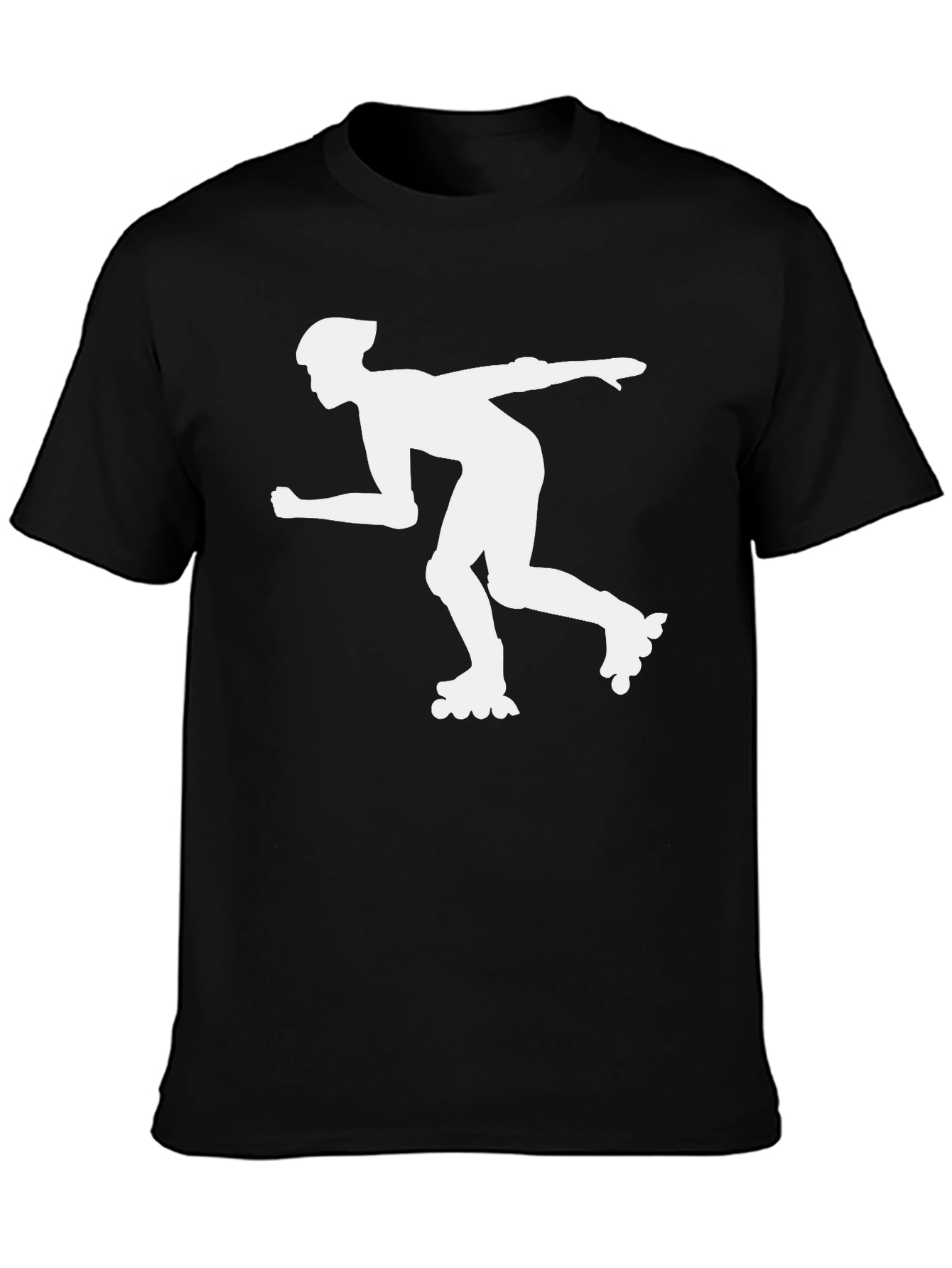 Inline Skater Graphic Tee - Black Cotton T-Shirt