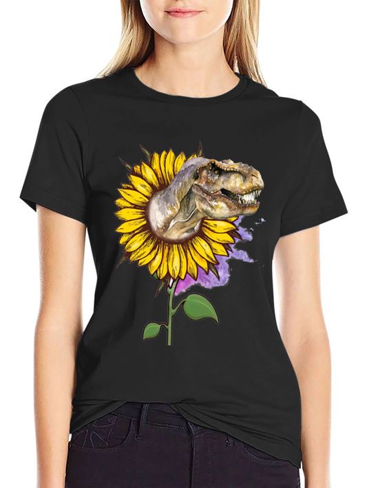 Dinosaur Sunflower Graphic Tee