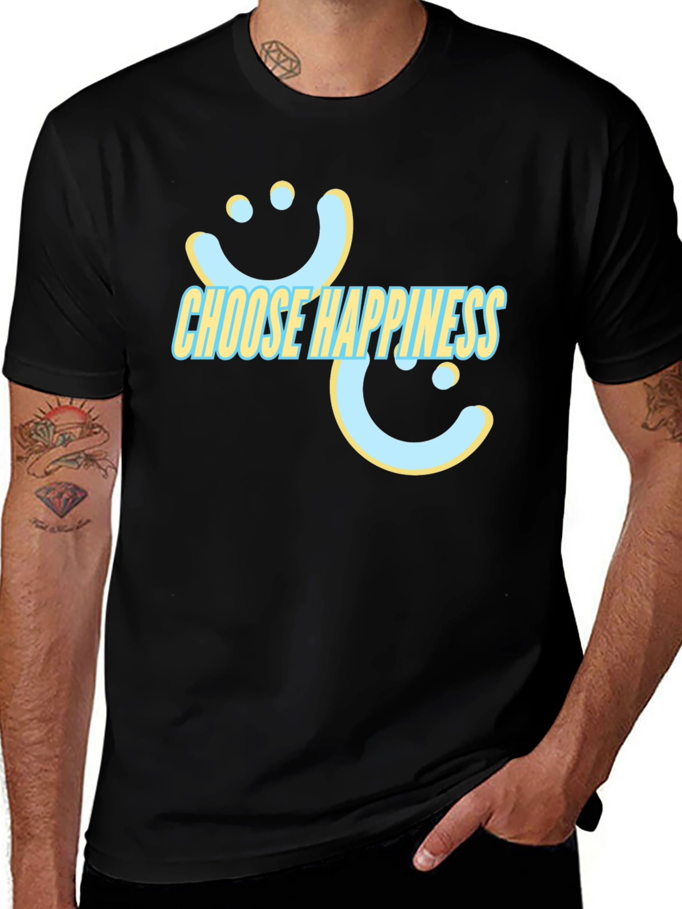 Choose Happiness T-Shirt - Graphic Print Tee