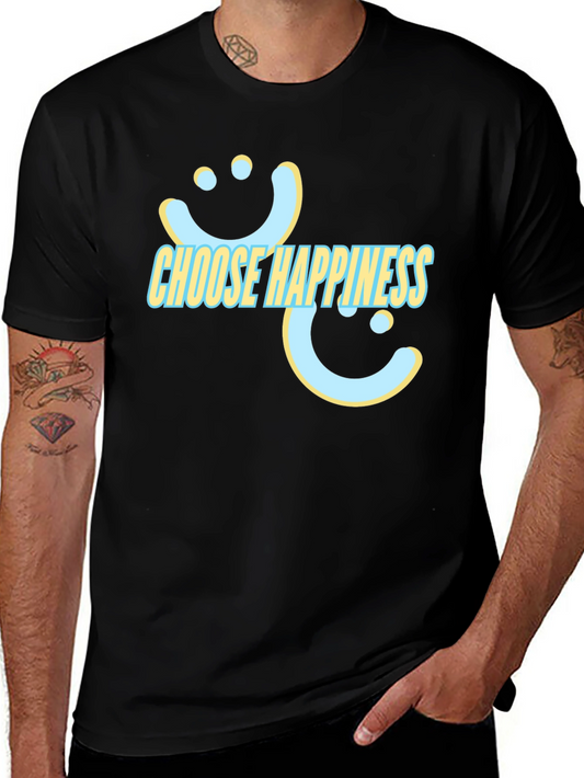 Choose Happiness T-Shirt - Graphic Print Tee
