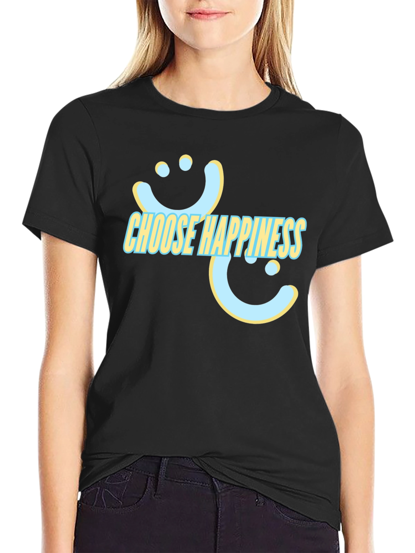 Choose Happiness T-Shirt - Graphic Print Tee