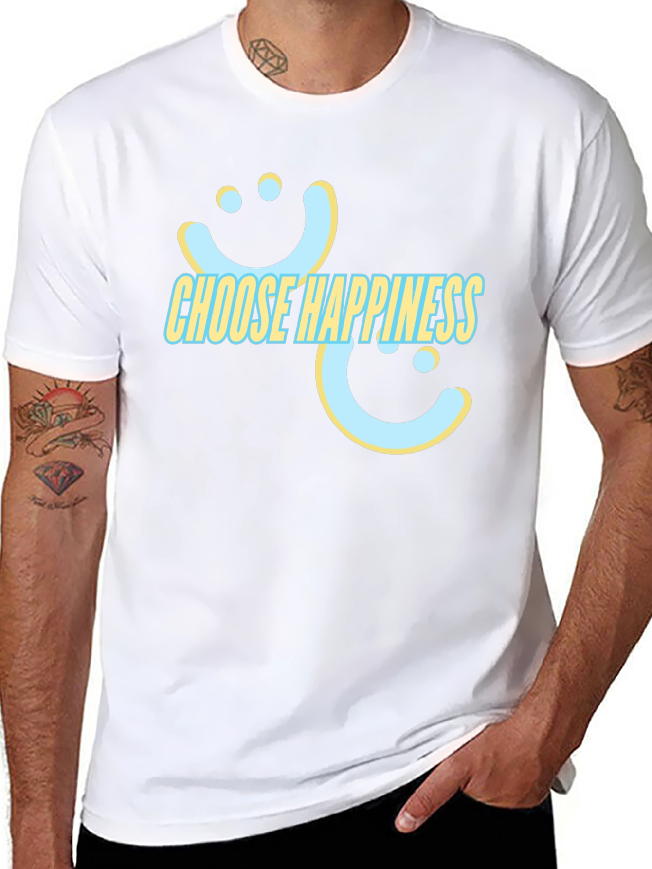Choose Happiness T-Shirt - Graphic Print Tee